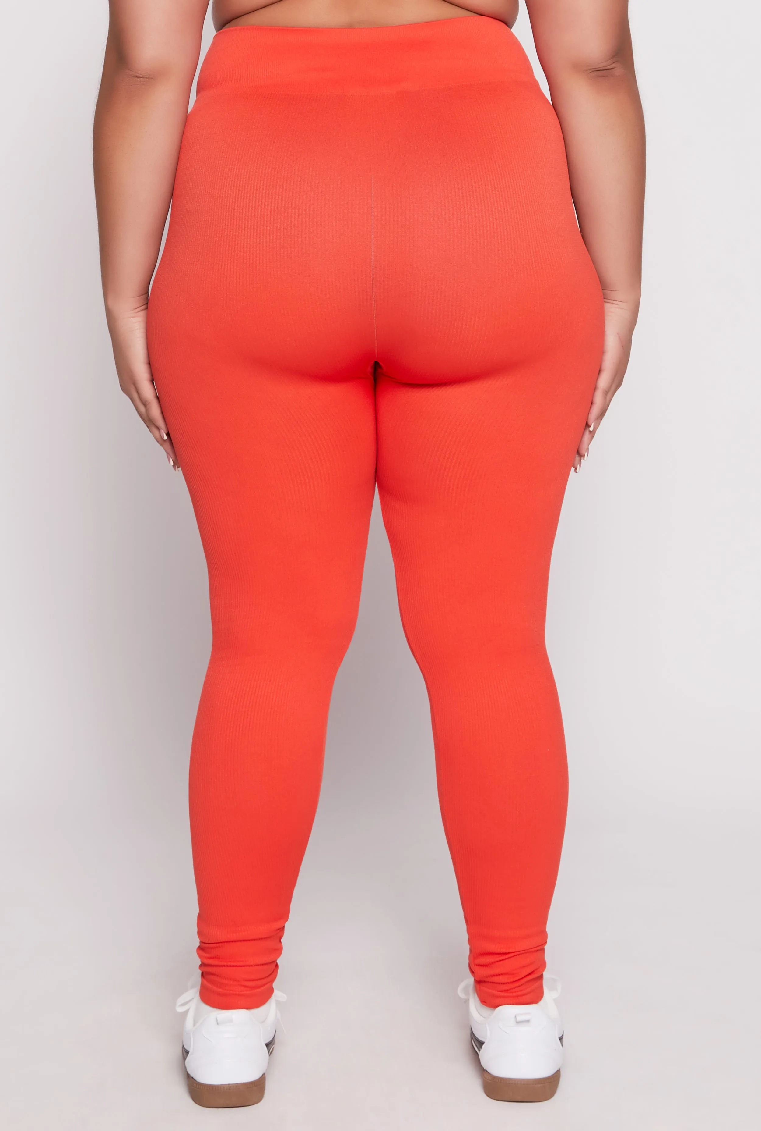 Plus Size Seamless Rib Knit High Waist Leggings sold by Rainbow product image thumbnail 3