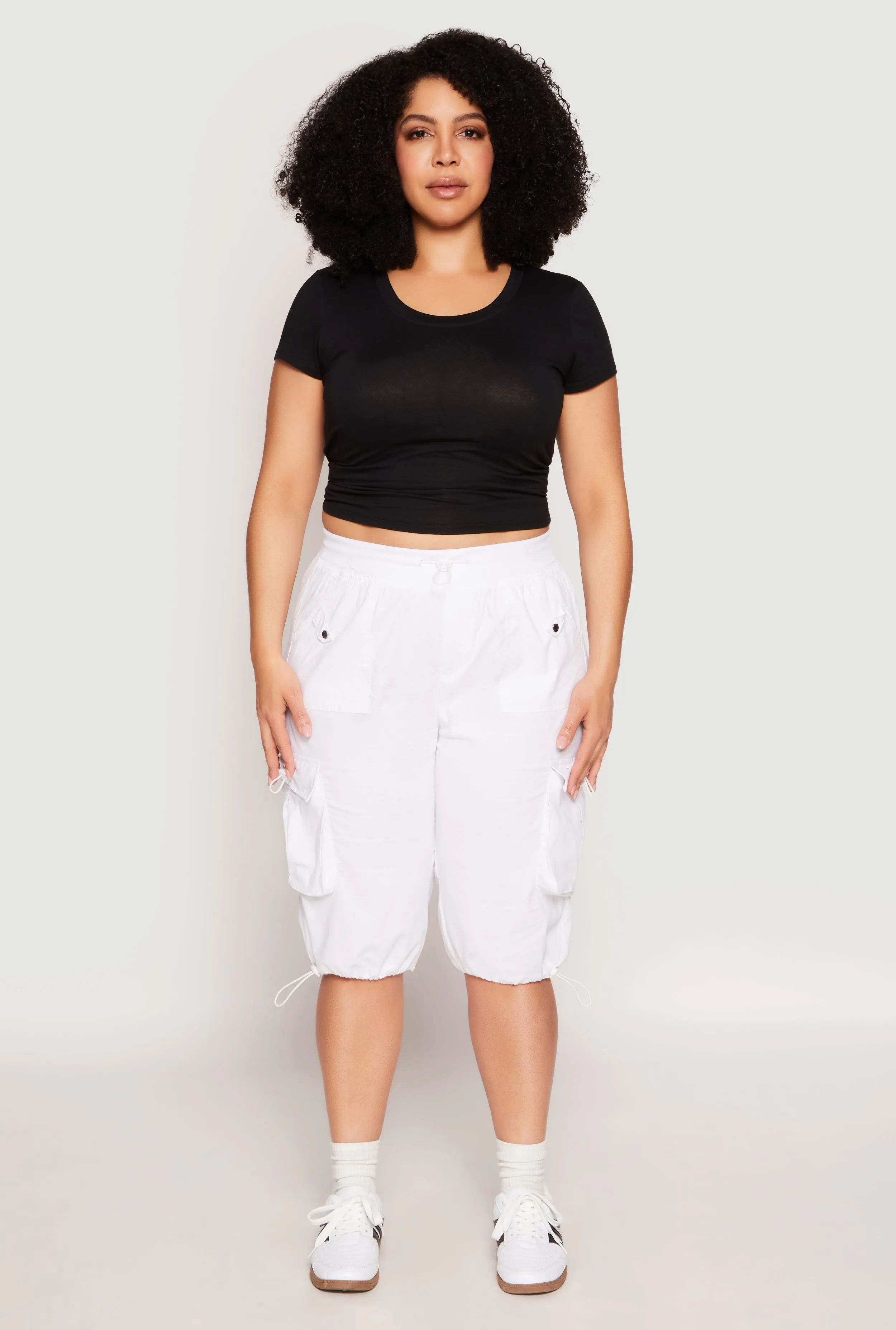 Plus Size Toggle Drawstring Bermuda Cargo Shorts sold by Rainbow