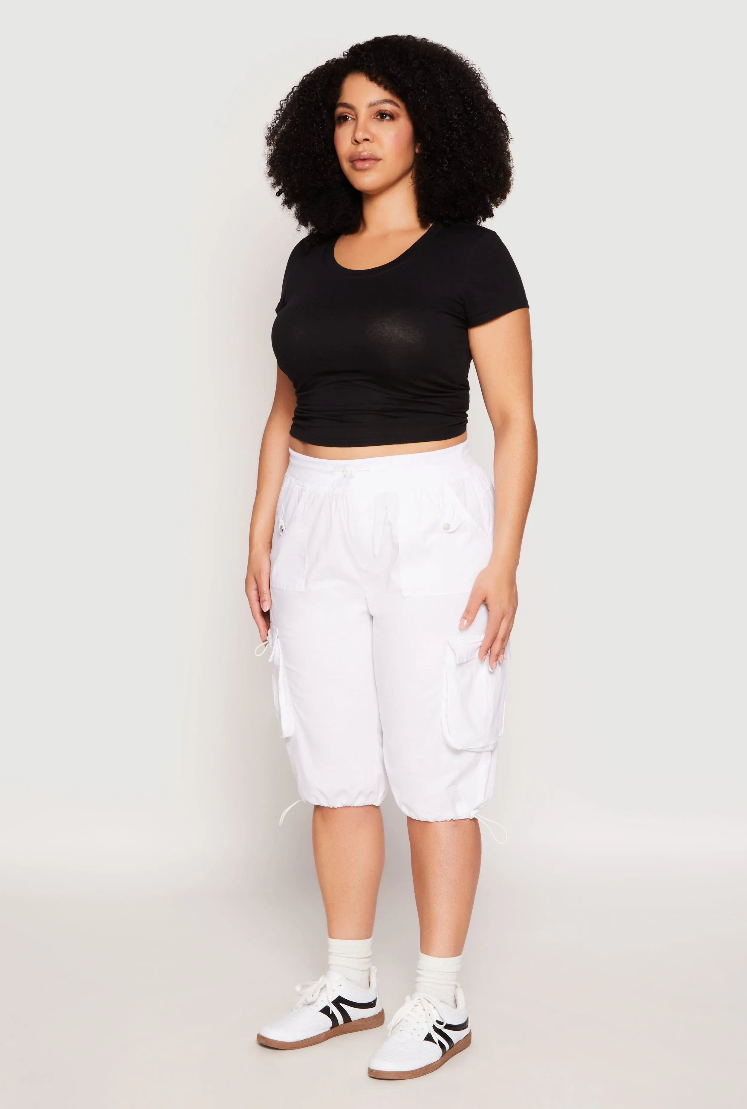 Plus Size Toggle Drawstring Bermuda Cargo Shorts sold by Rainbow product image thumbnail 2