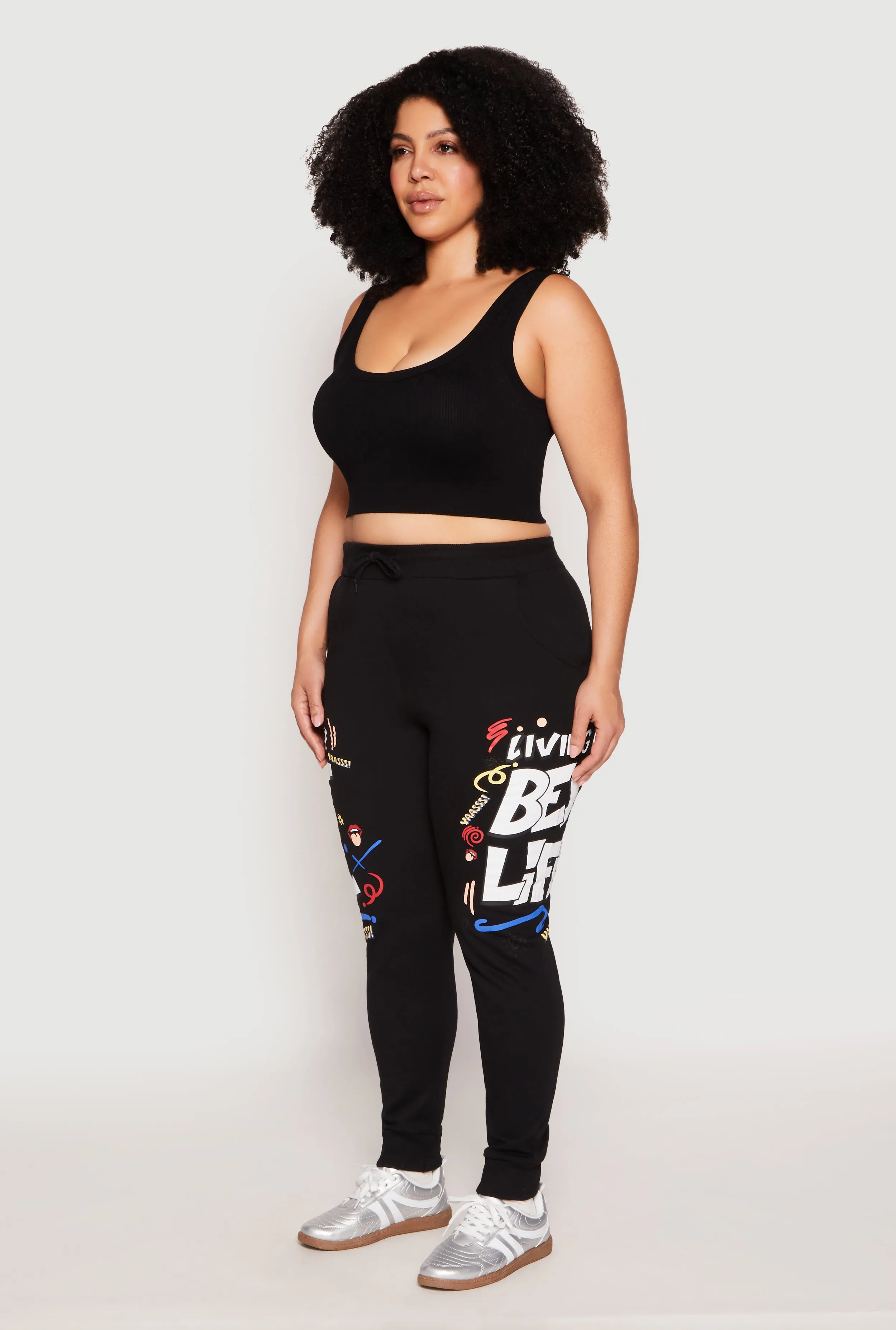 Plus Size Living My Best Life Fleece Joggers sold by Rainbow product image thumbnail 2