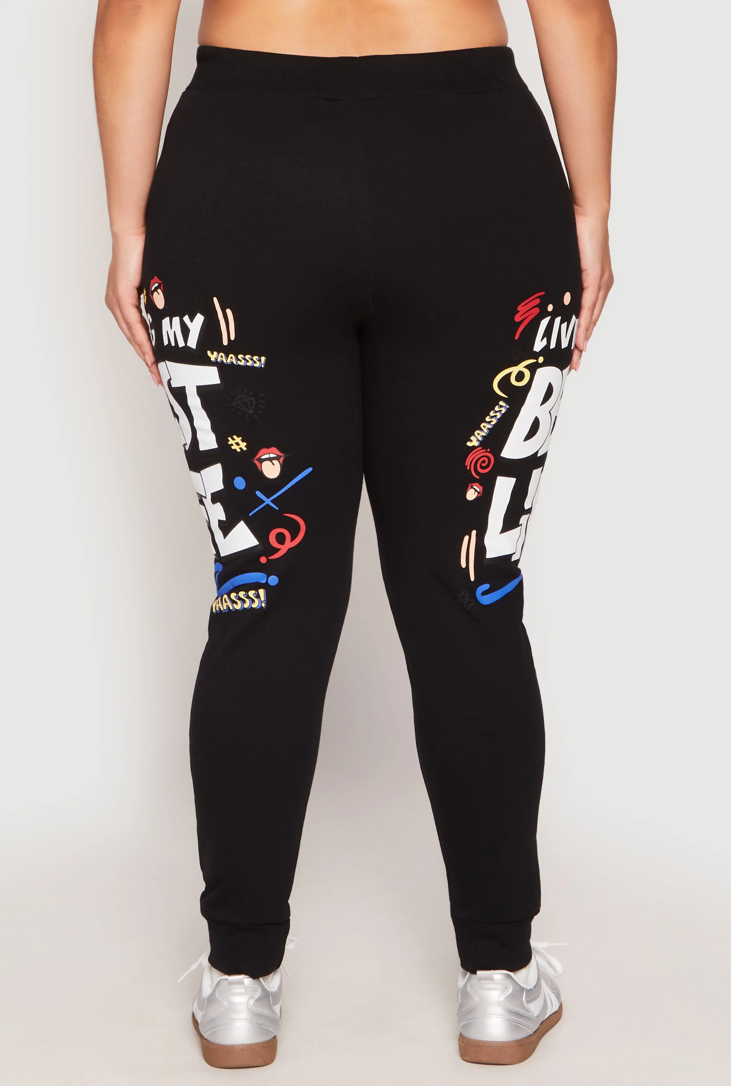 Plus Size Living My Best Life Fleece Joggers sold by Rainbow product image thumbnail 5