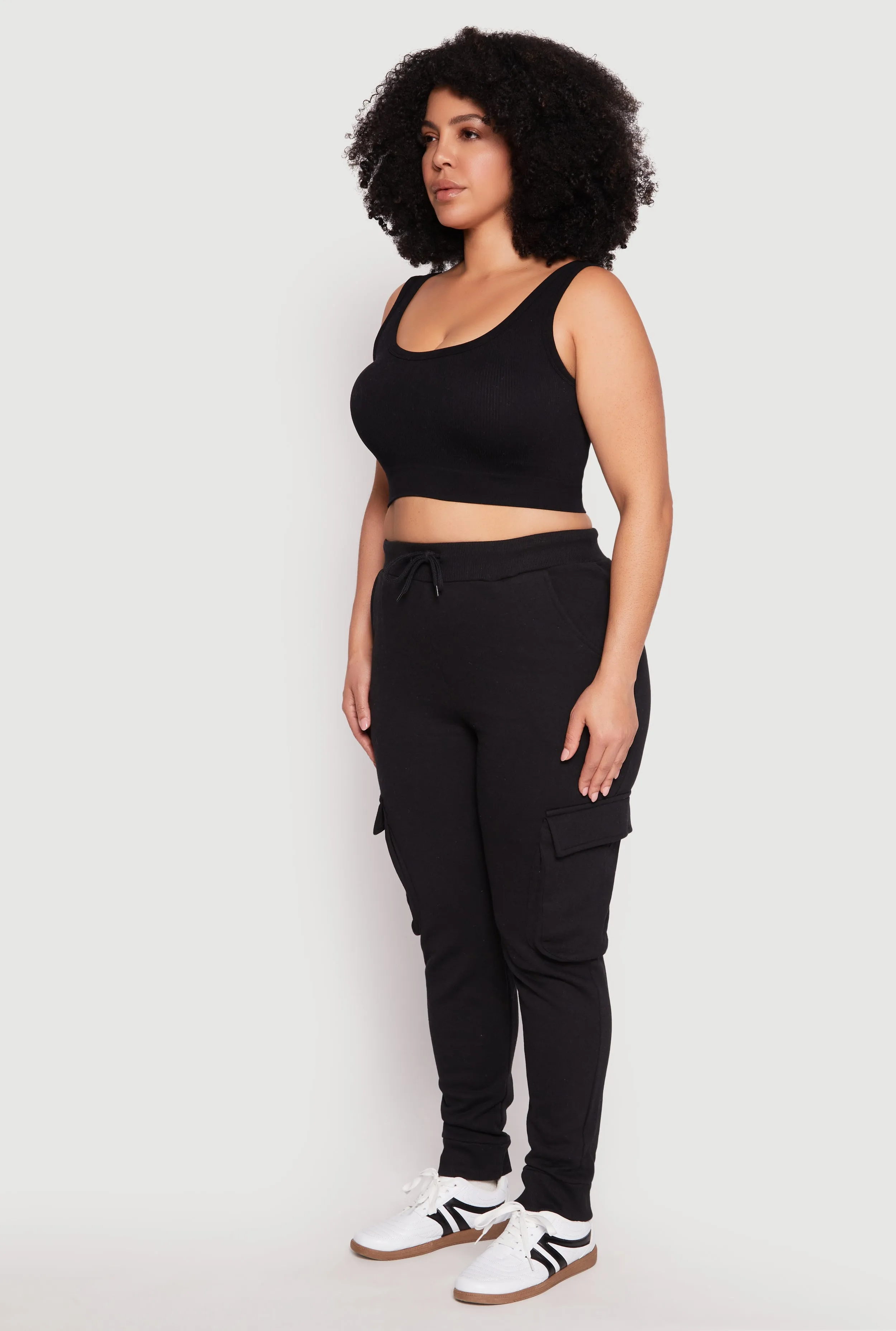 Plus Size Cargo Pocket High Waisted Joggers sold by Rainbow product image thumbnail 2