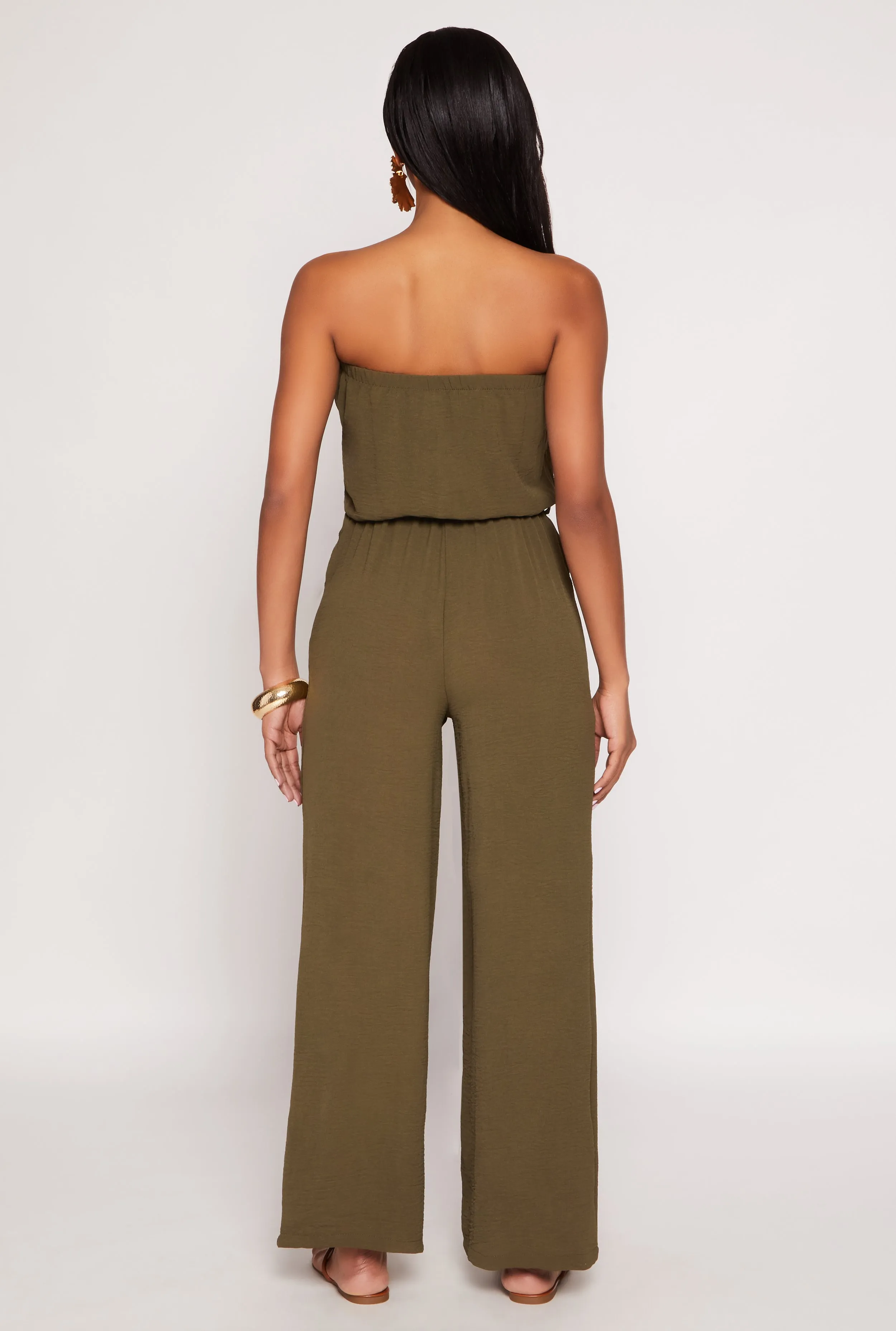 Crepe Knit Tie Waist Strapless Jumpsuit sold by Rainbow product image thumbnail 3