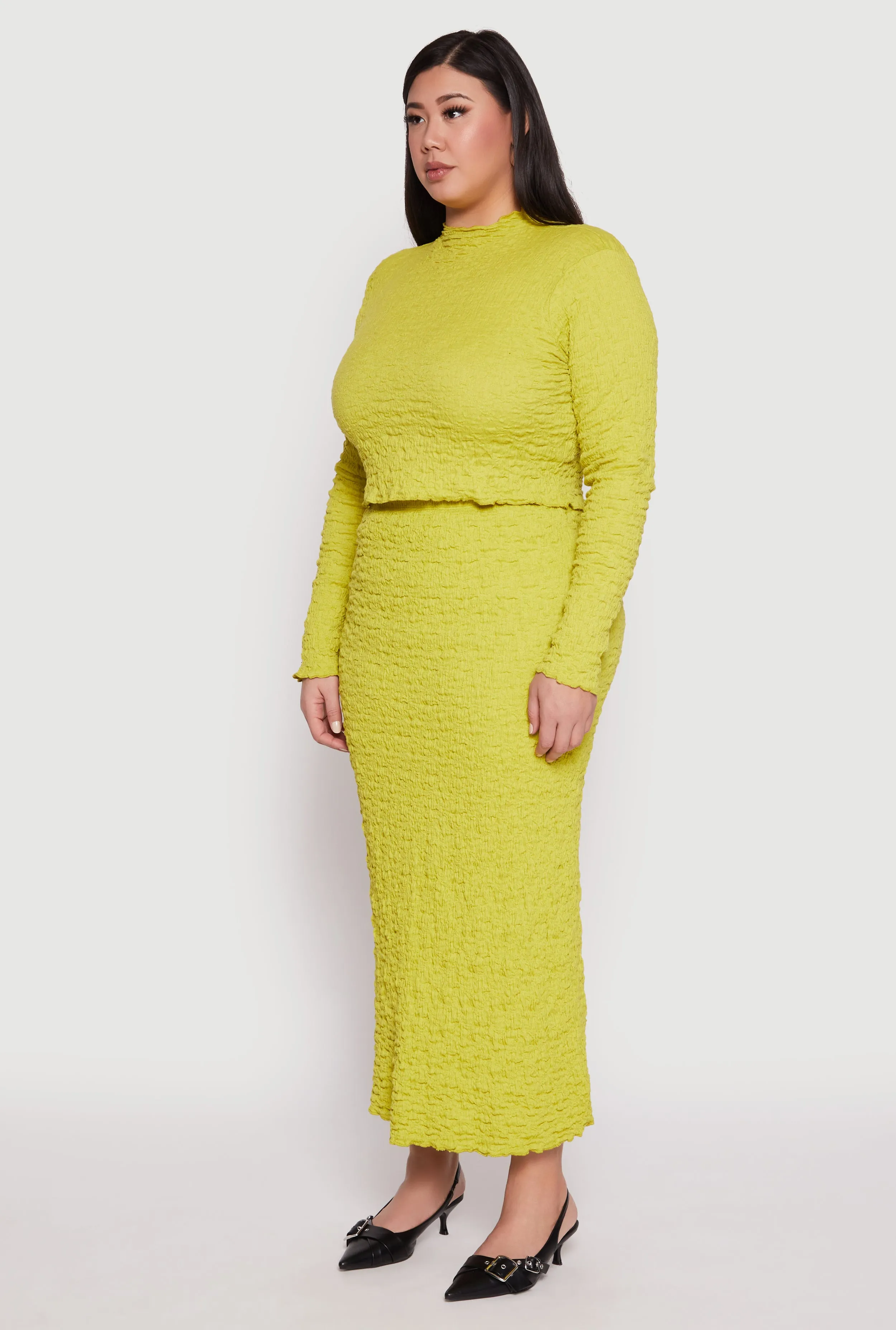 Plus Size Almost Famous Textured Knit Funnel Neck Top sold by Rainbow product image thumbnail 3