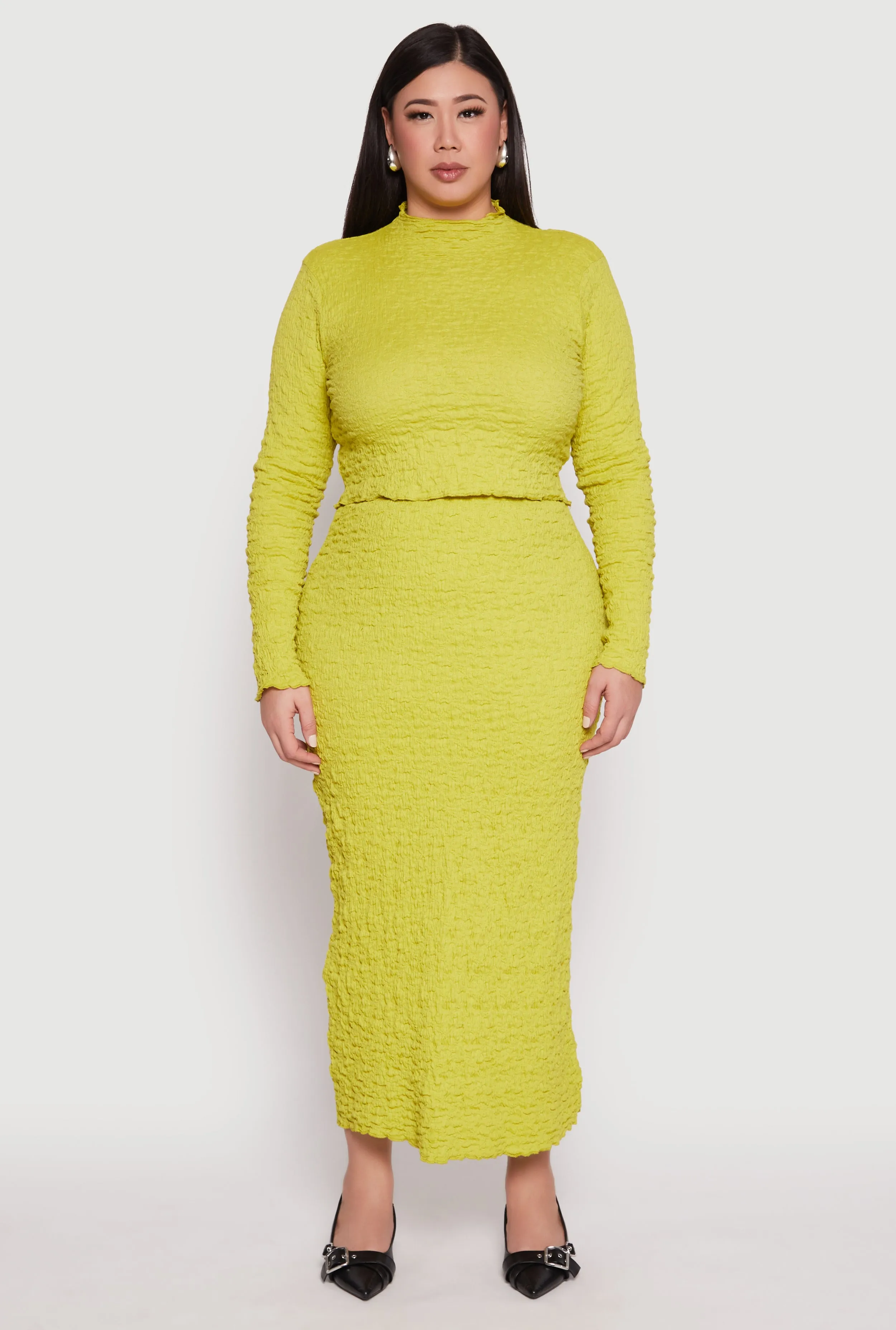 Plus Size Almost Famous Textured Knit Funnel Neck Top sold by Rainbow product image thumbnail 2