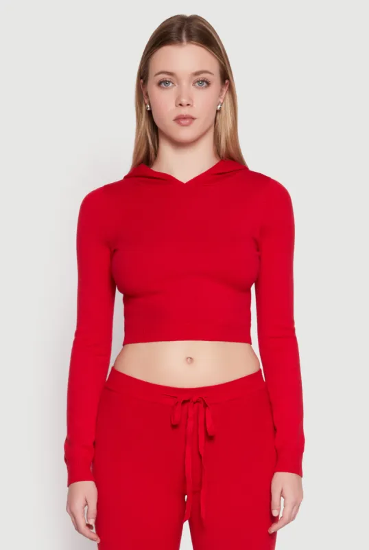 Daisy Cropped Hooded Pullover Sweater sold by Rainbow