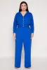 Plus Size Button Front Smocked Blouse sold by Rainbow