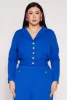 Plus Size Button Front Smocked Blouse sold by Rainbow
