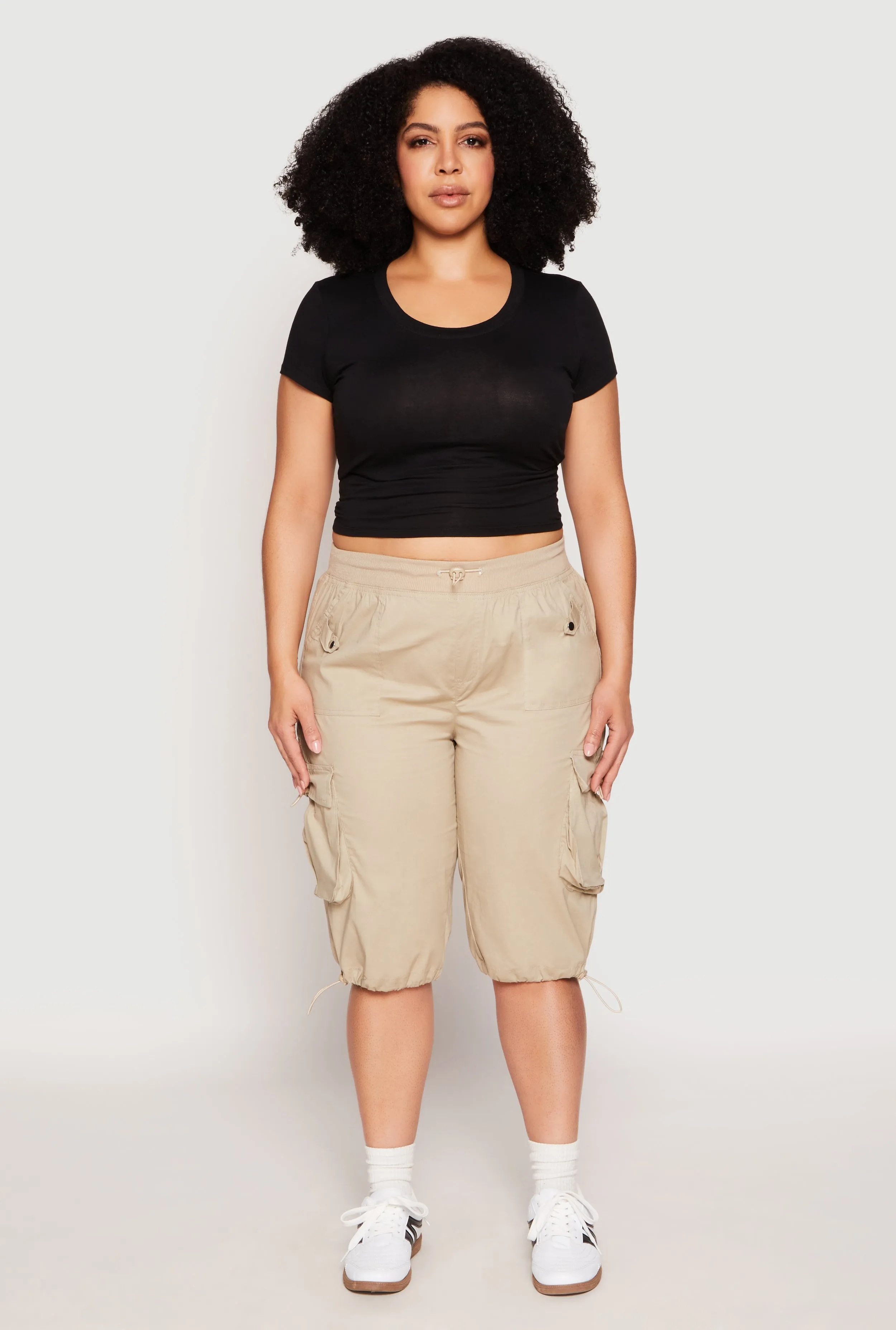 Plus Size Toggle Drawstring Bermuda Cargo Shorts sold by Rainbow