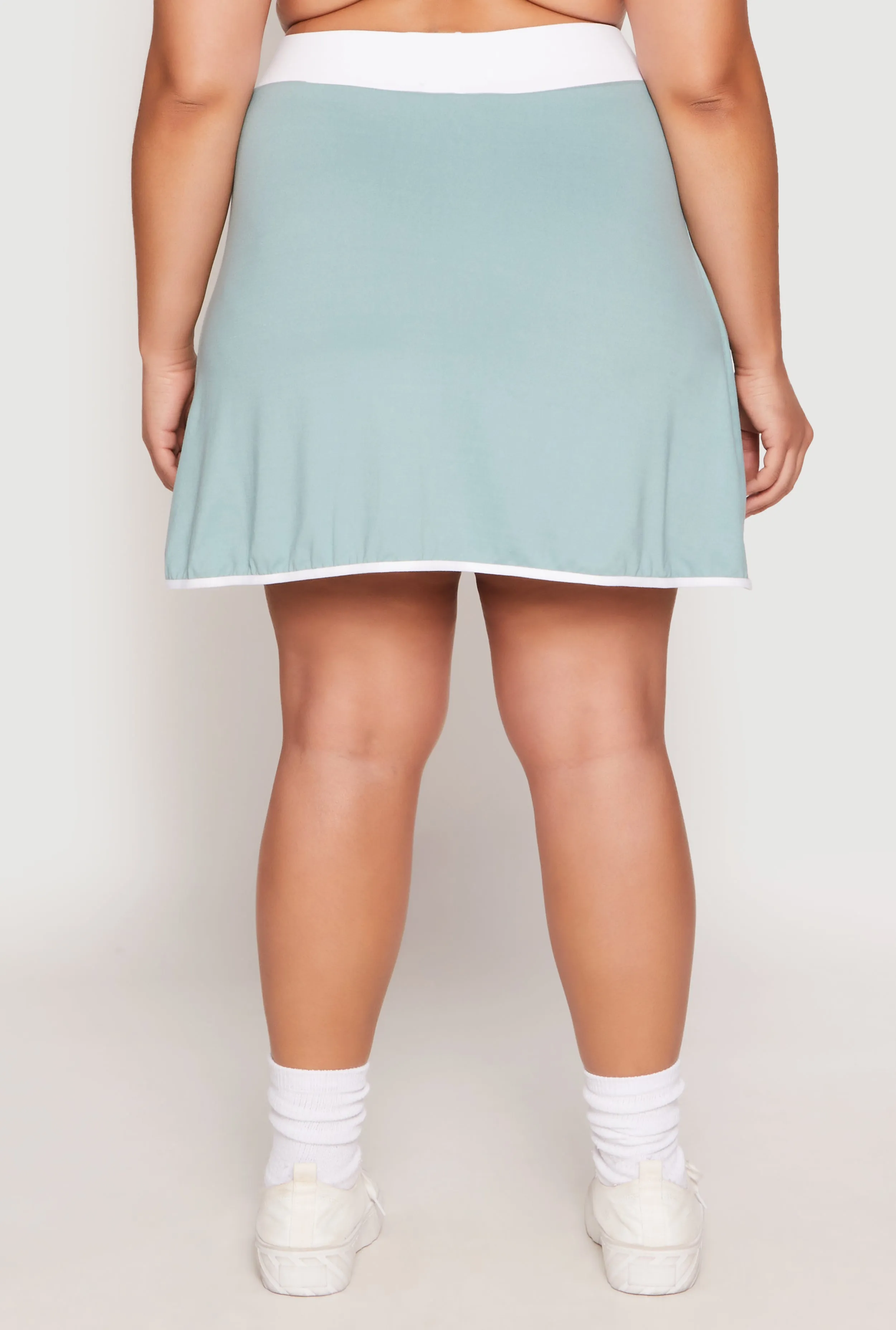 Plus Size Contrast Trim Side Slit Tennis Skirt sold by Rainbow product image thumbnail 3