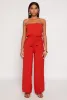 Crepe Knit Tie Waist Strapless Jumpsuit sold by Rainbow