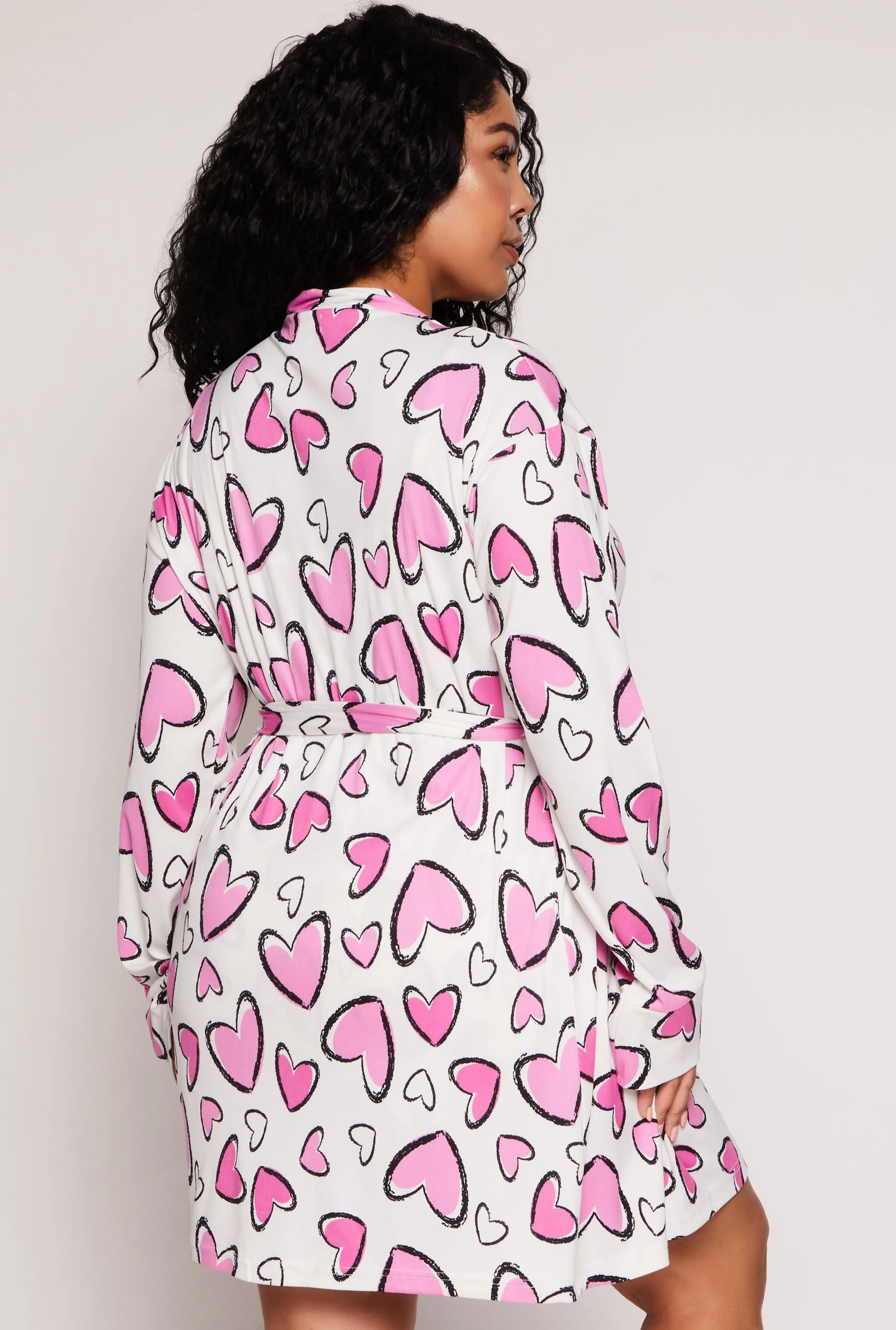 Plus Size Heart Print Cami Nightgown with Robe sold by Rainbow product image thumbnail 2