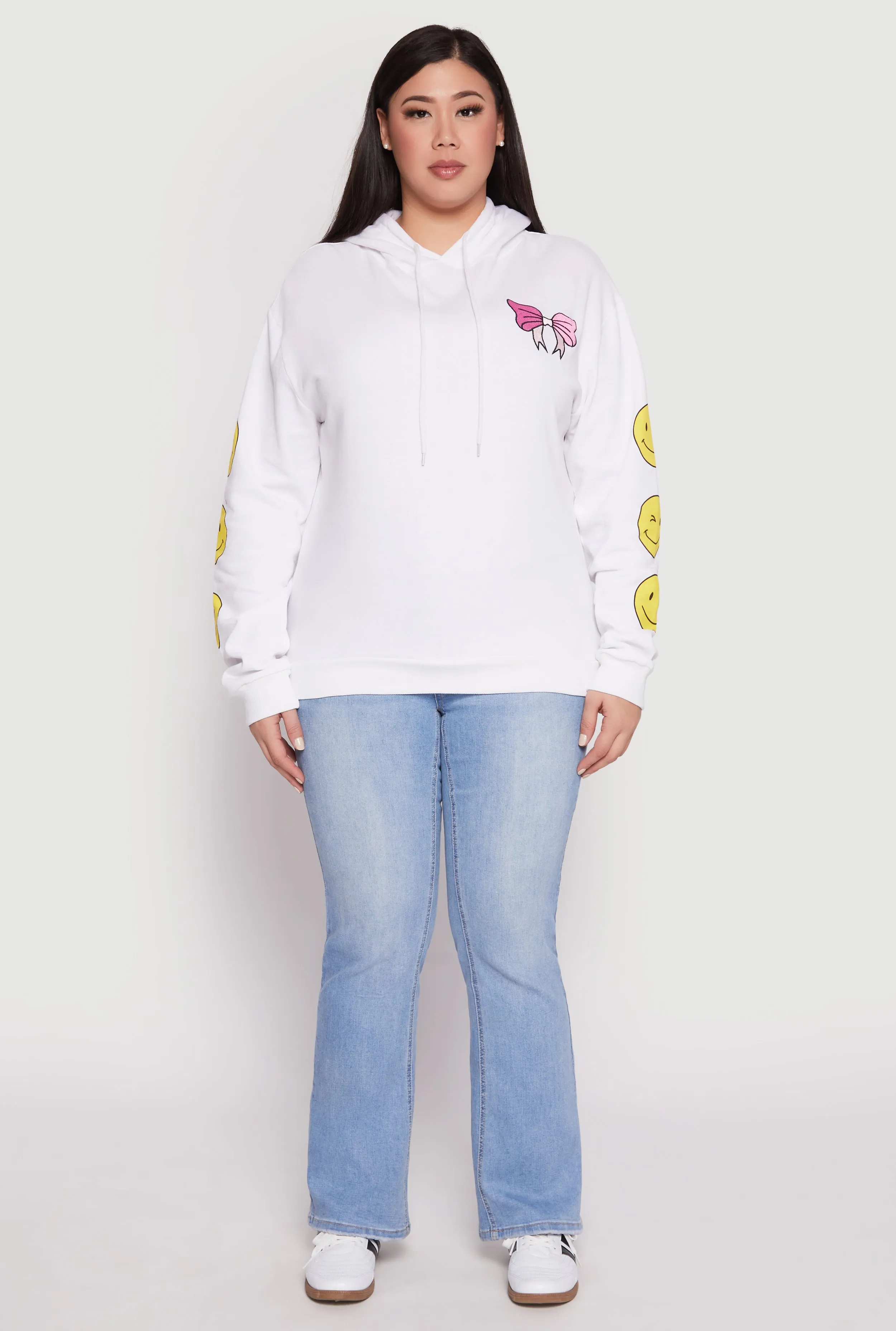 Plus Size Positive Good Vibes Always Smile Hoodie sold by Rainbow