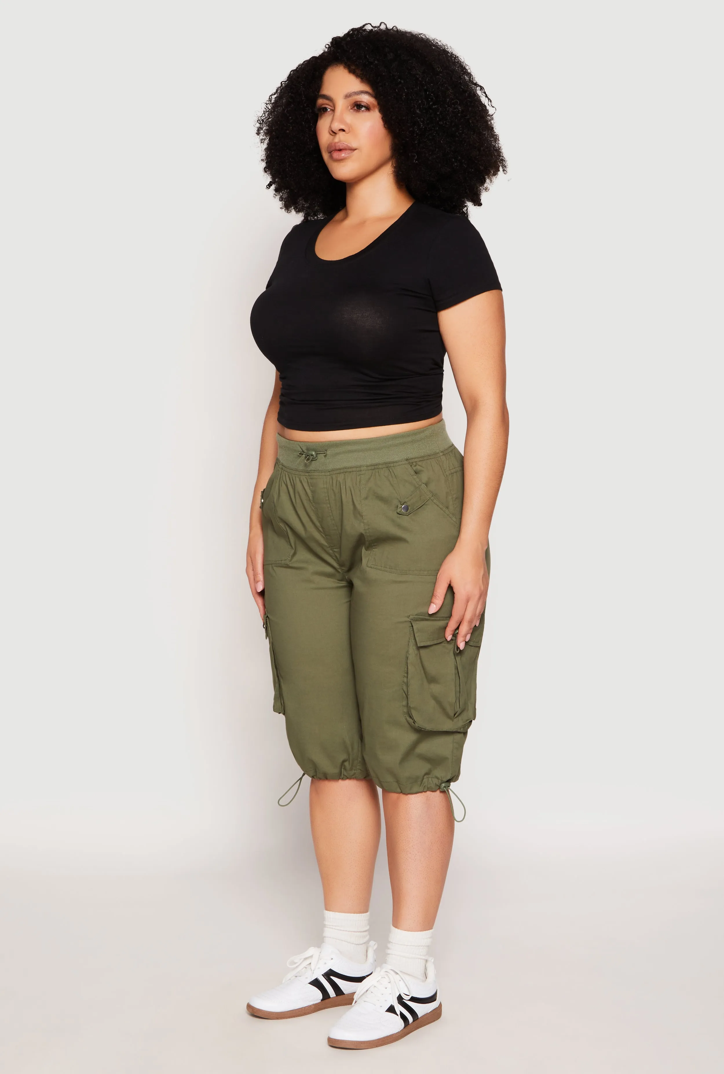 Plus Size Toggle Drawstring Bermuda Cargo Shorts sold by Rainbow product image thumbnail 2