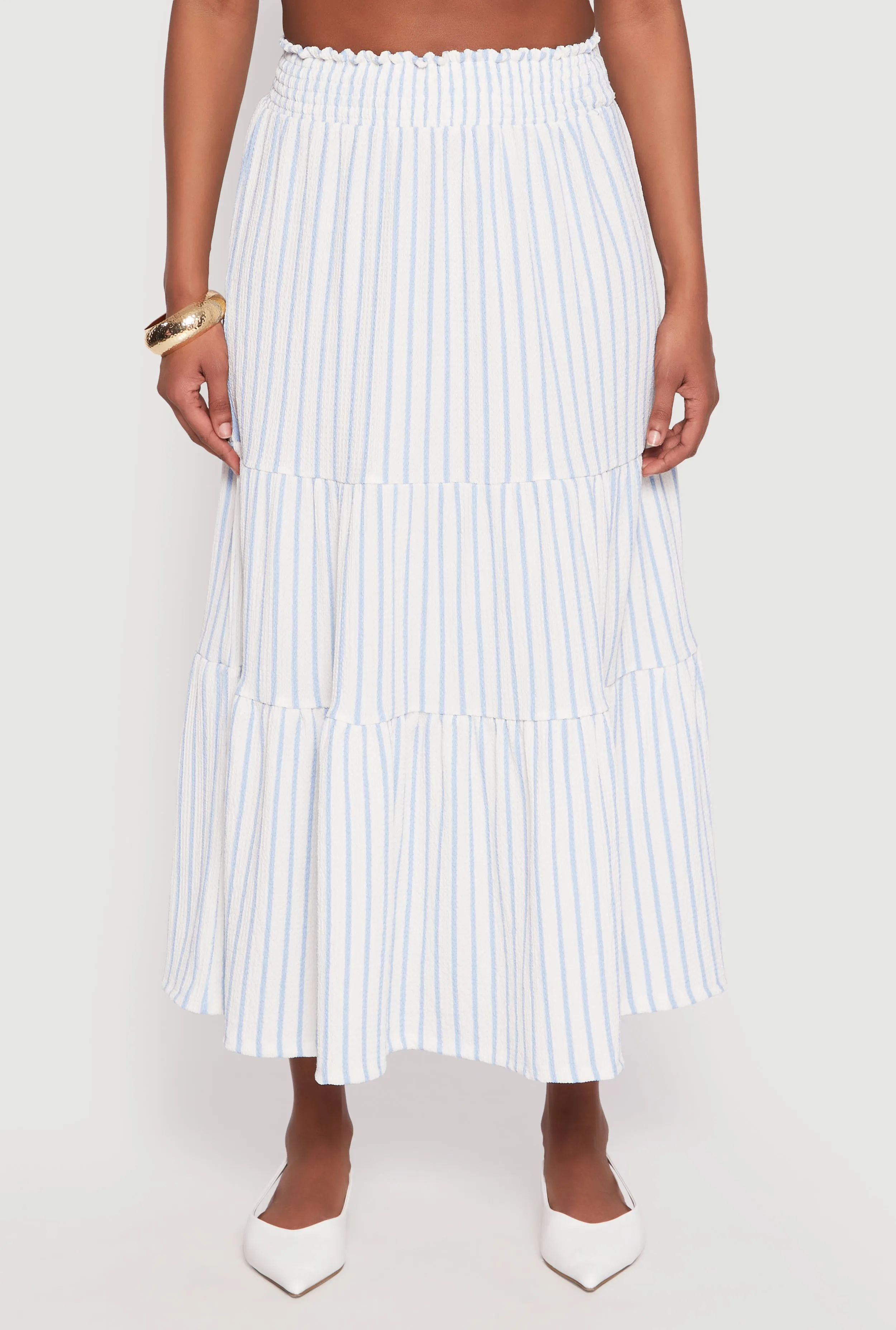 Almost Famous Striped Textured Knit Maxi Skirt sold by Rainbow product image thumbnail 2