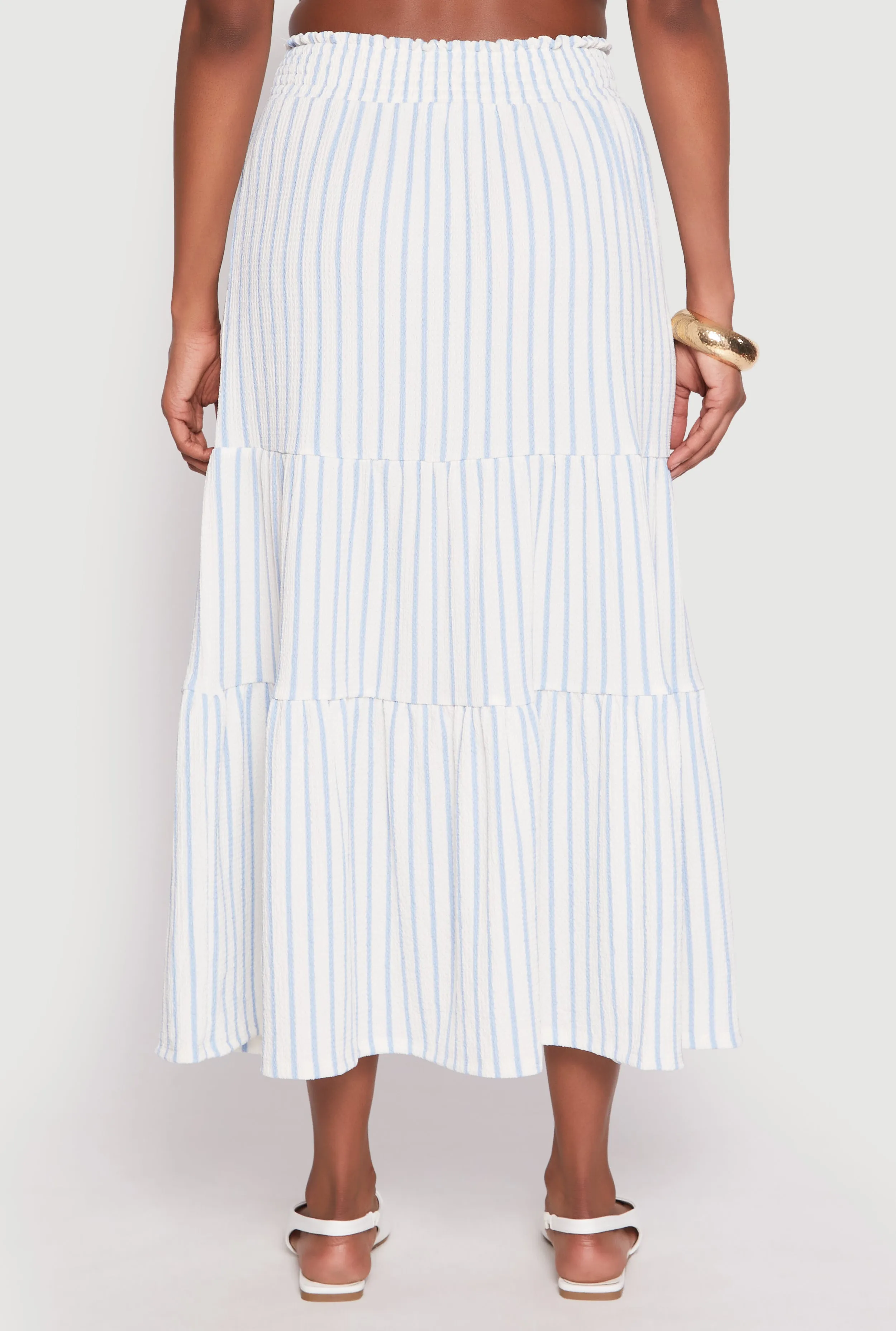 Almost Famous Striped Textured Knit Maxi Skirt sold by Rainbow product image thumbnail 3