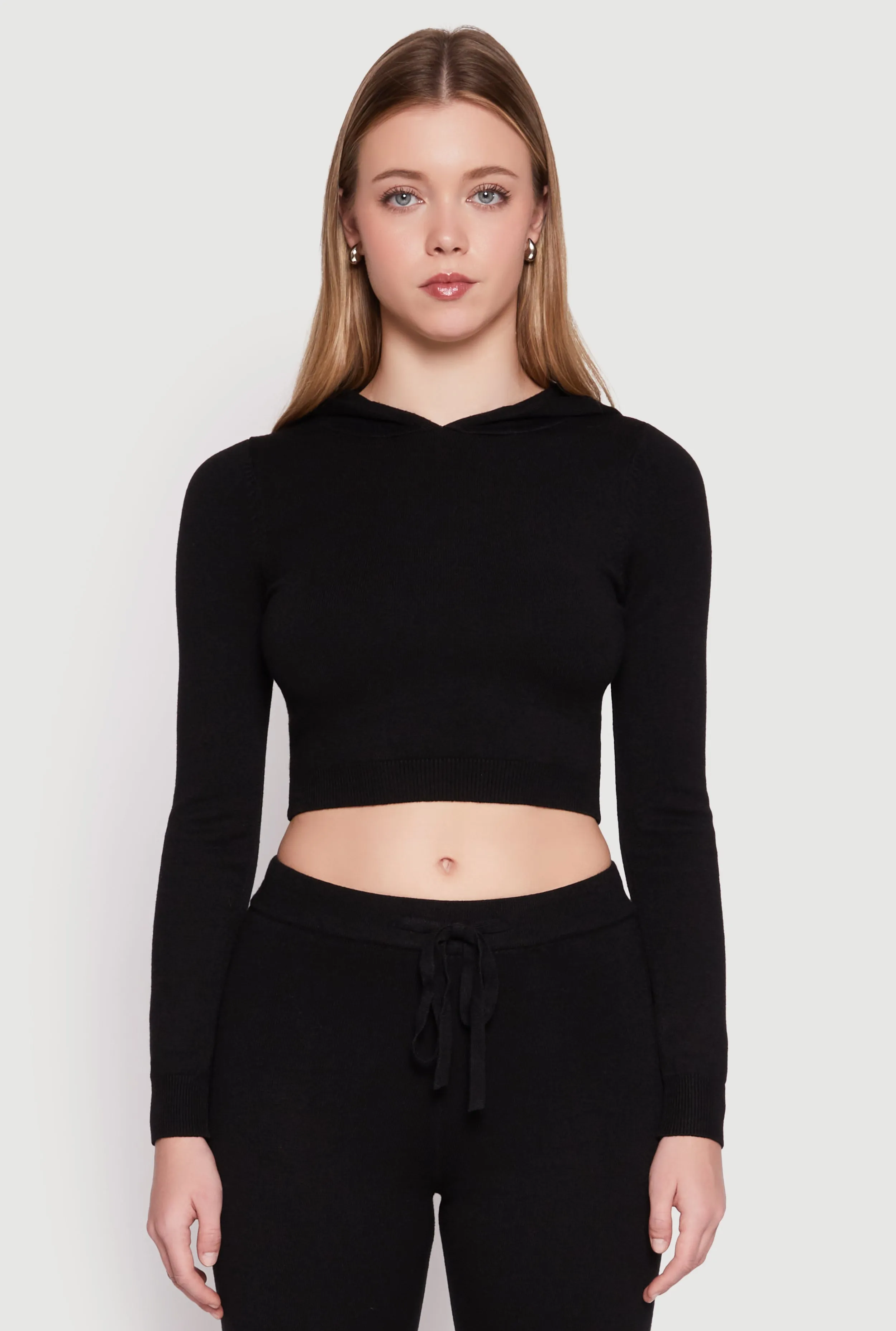 Daisy Cropped Hooded Pullover Sweater sold by Rainbow