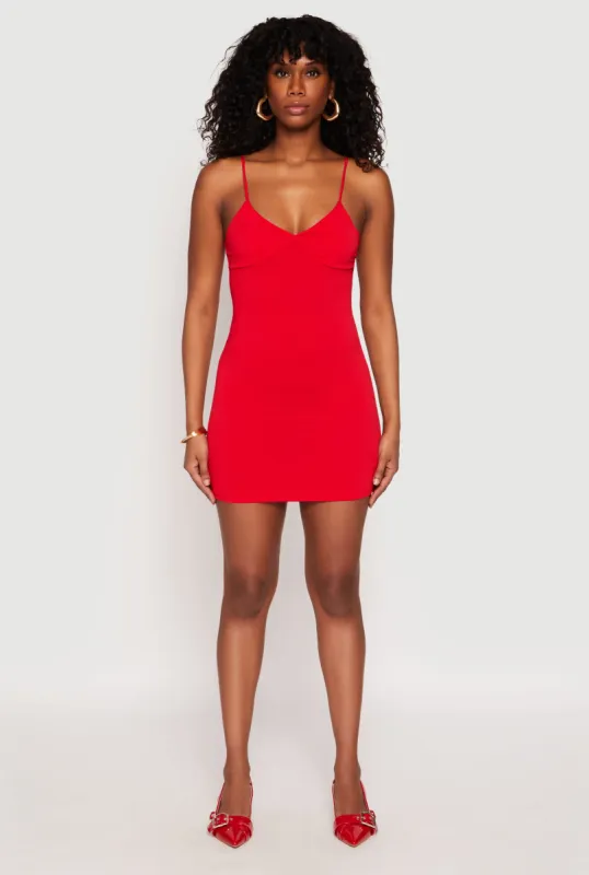 V Neck Cami Bodycon Dress sold by Rainbow