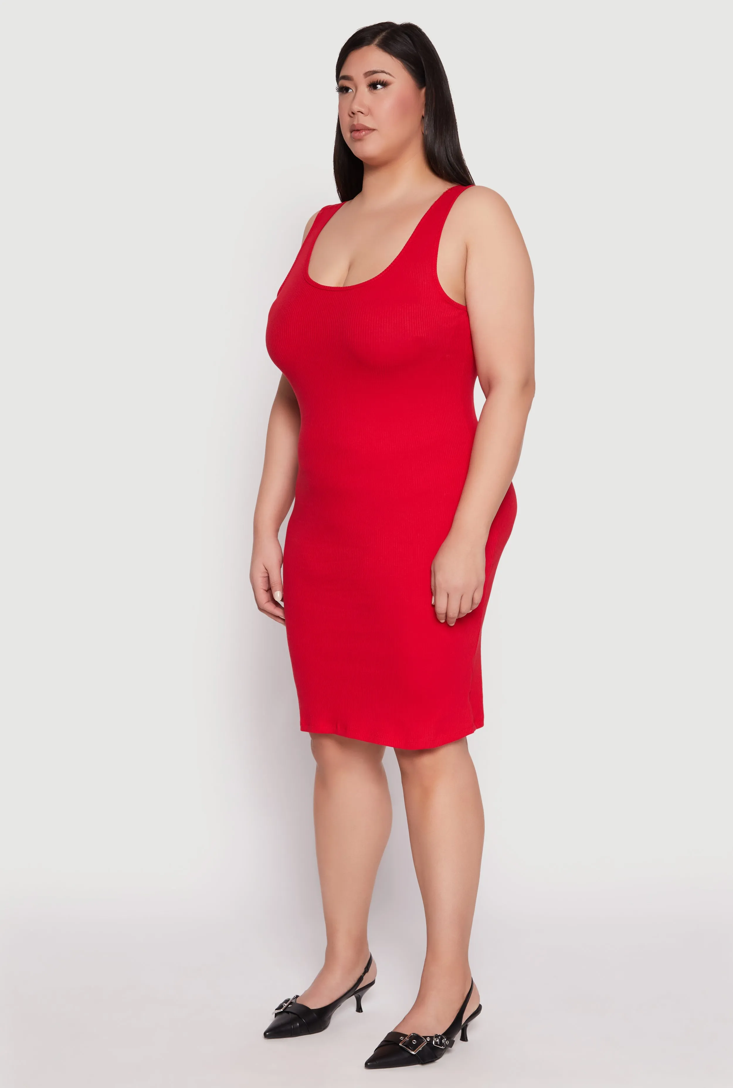 Plus Size Rib Knit Scoop Neck Tank Dress sold by Rainbow product image thumbnail 2
