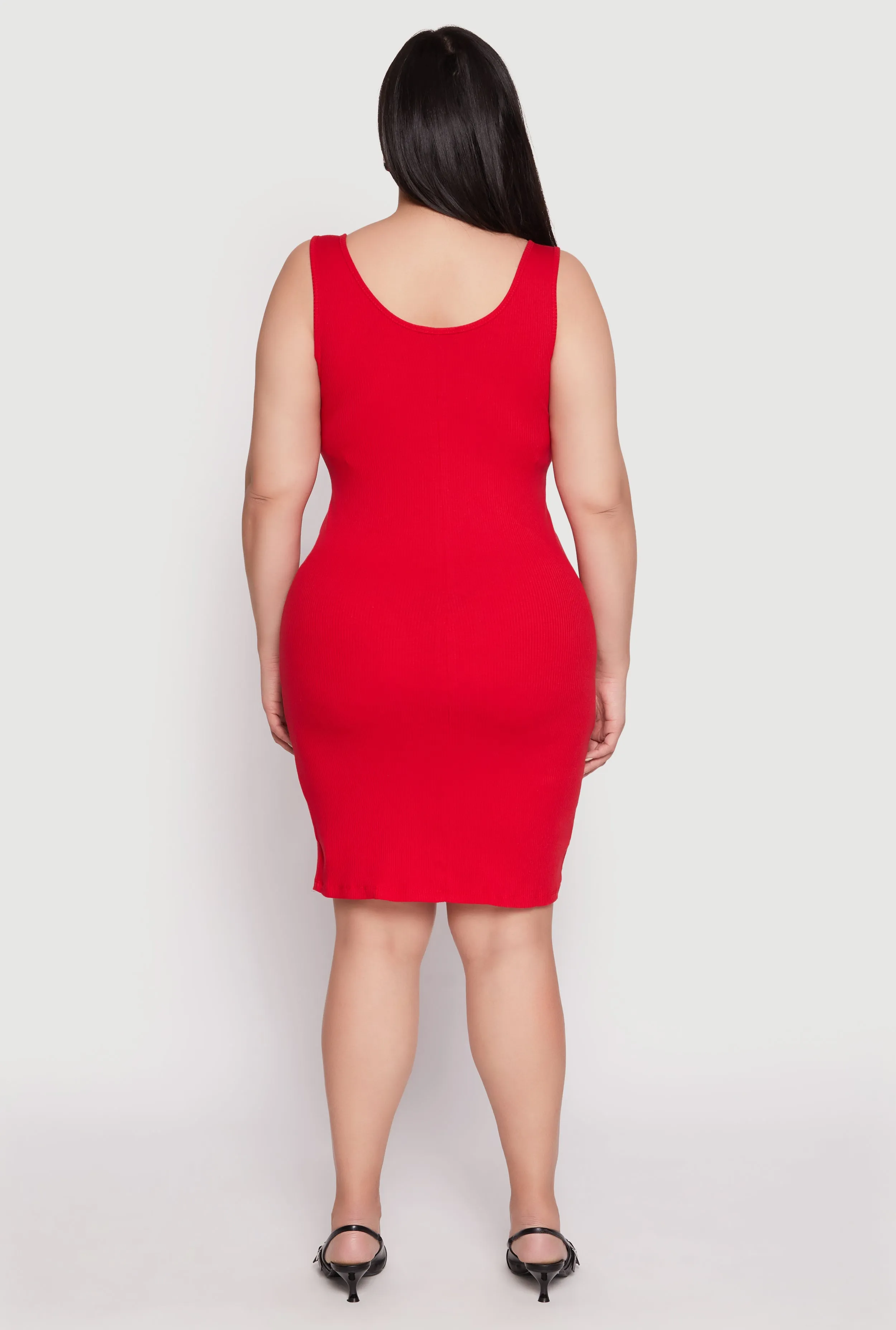 Plus Size Rib Knit Scoop Neck Tank Dress sold by Rainbow product image thumbnail 3
