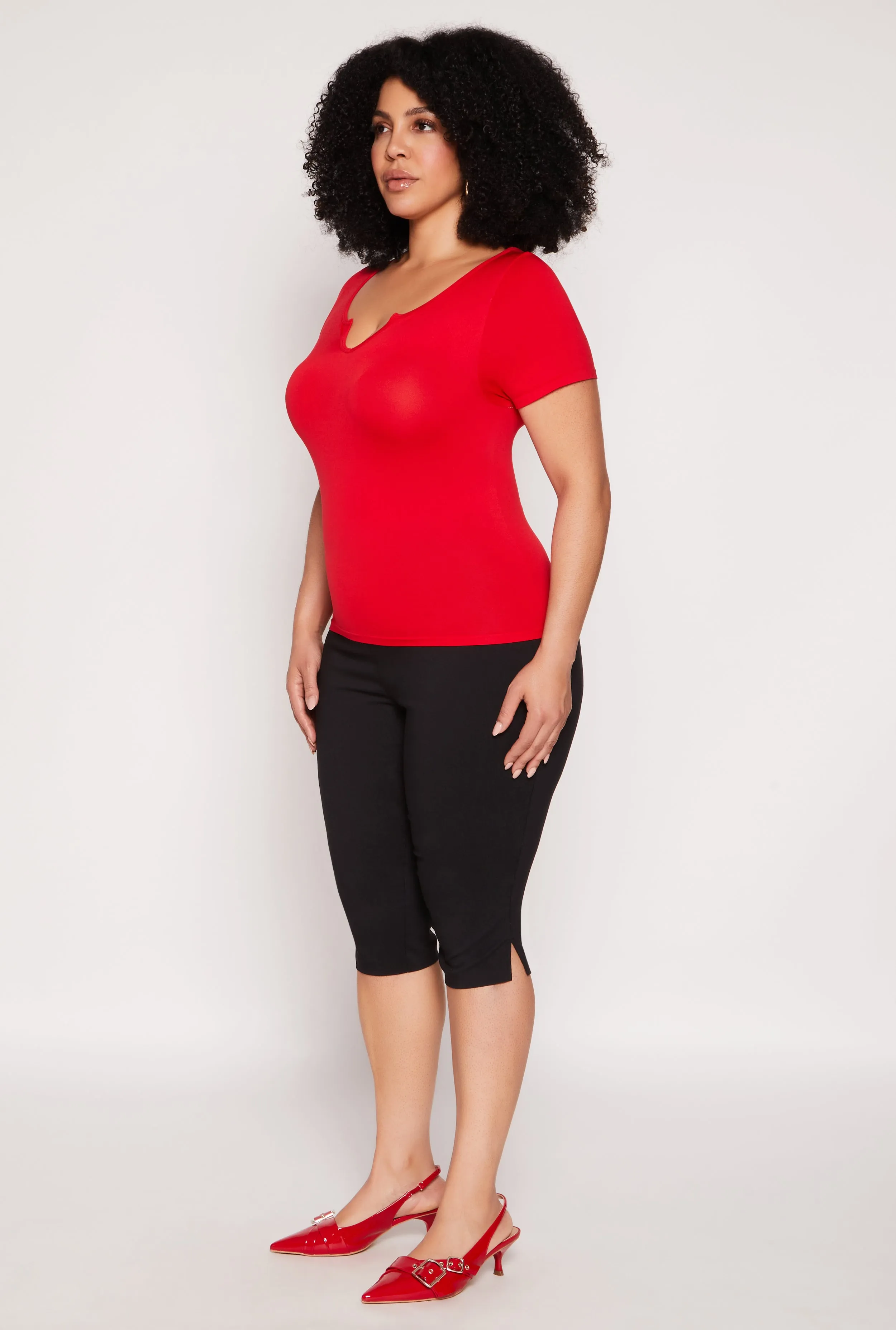 Plus Size Seamless Notch Neck Tee sold by Rainbow product image thumbnail 3