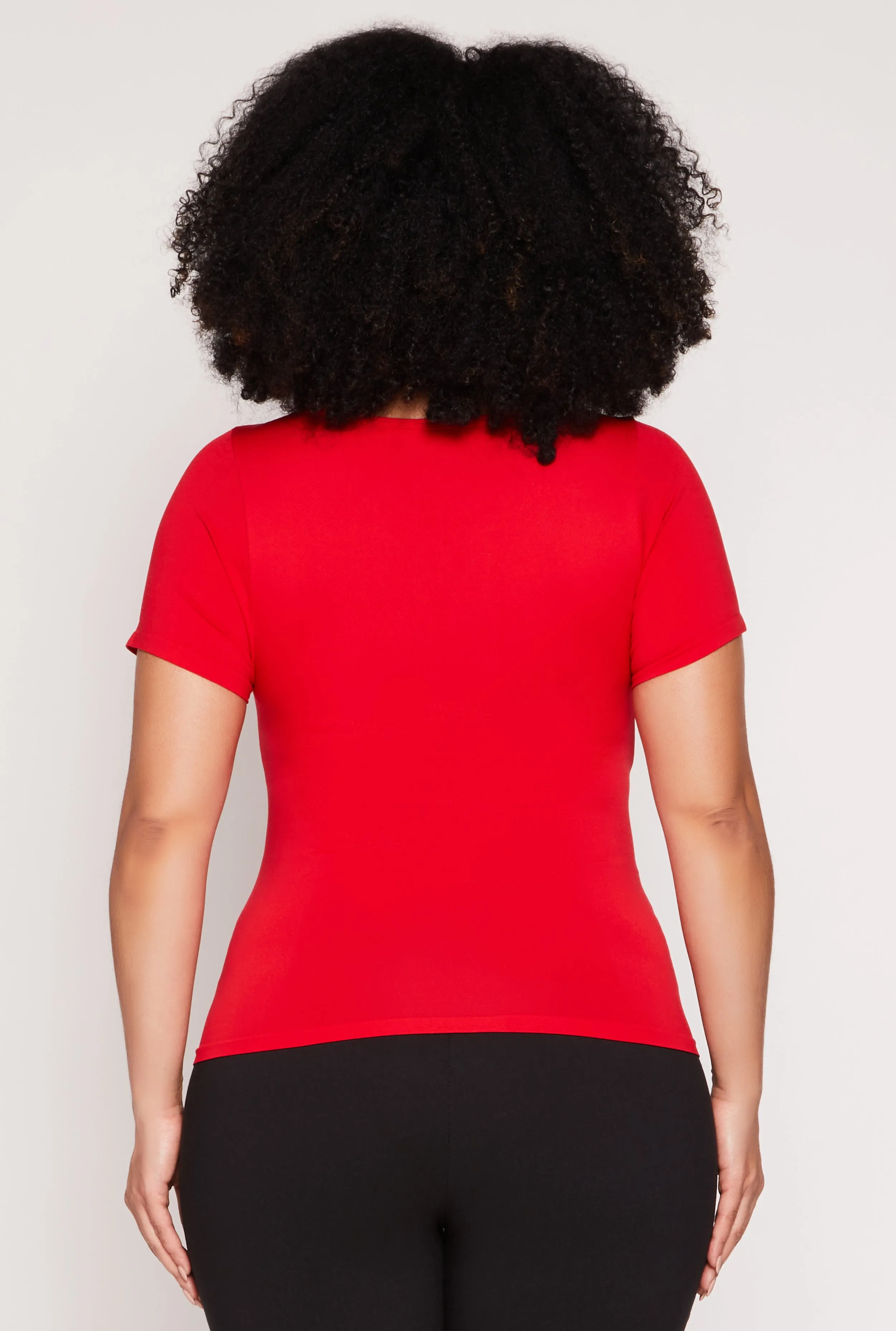 Plus Size Seamless Notch Neck Tee sold by Rainbow product image thumbnail 5