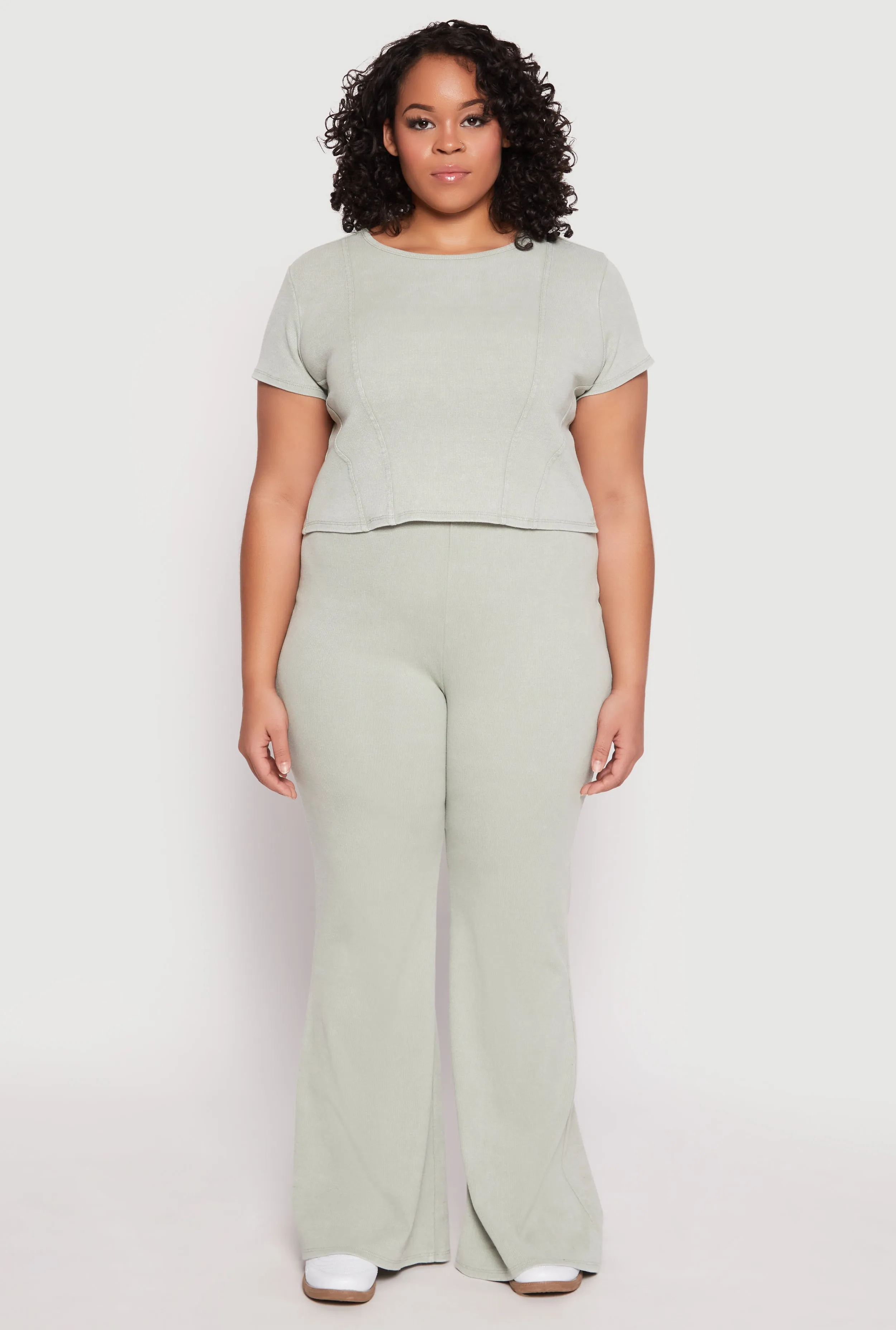 Plus Size Almost Famous Acid Wash Crop Top sold by Rainbow product image thumbnail 2