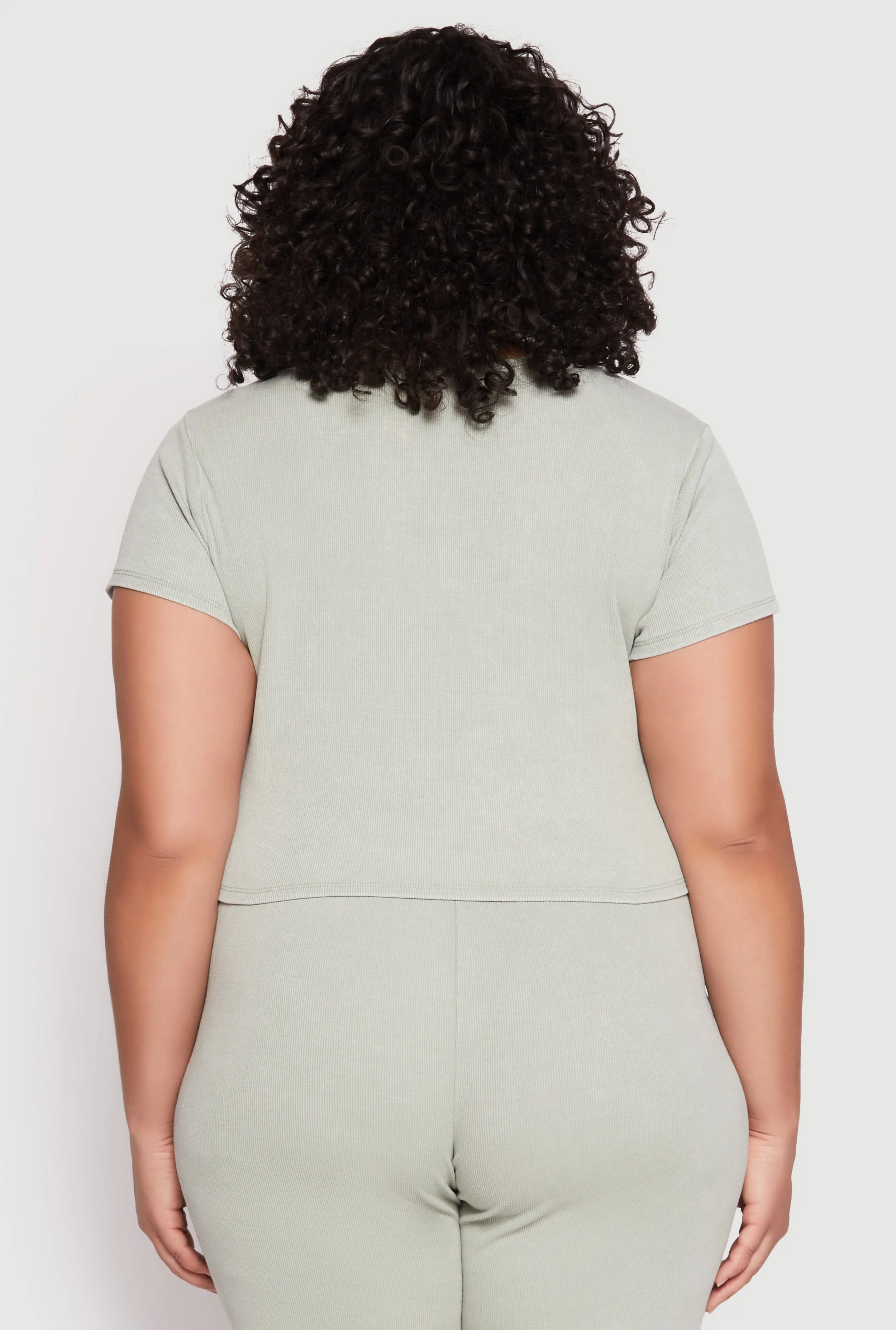 Plus Size Almost Famous Acid Wash Crop Top sold by Rainbow product image thumbnail 5