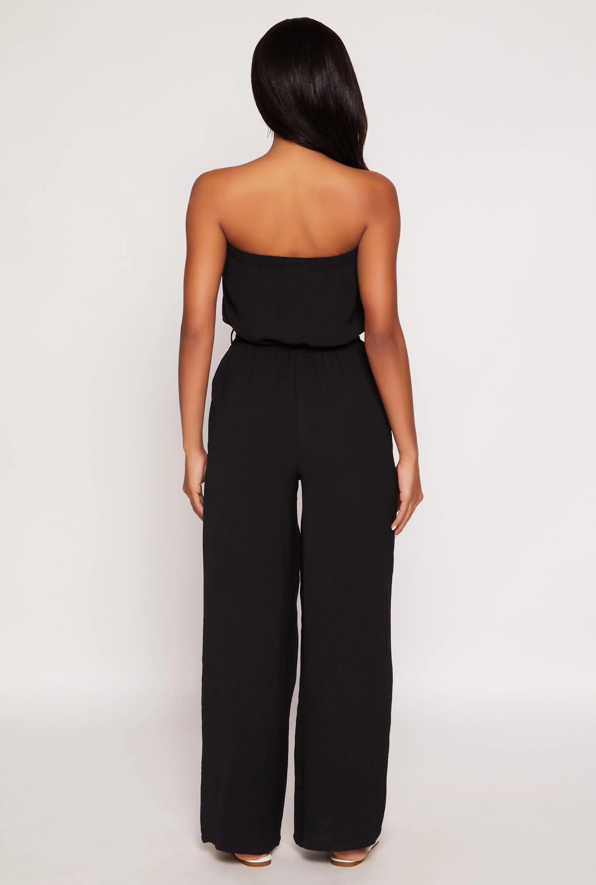 Crepe Knit Tie Waist Strapless Jumpsuit sold by Rainbow product image thumbnail 3