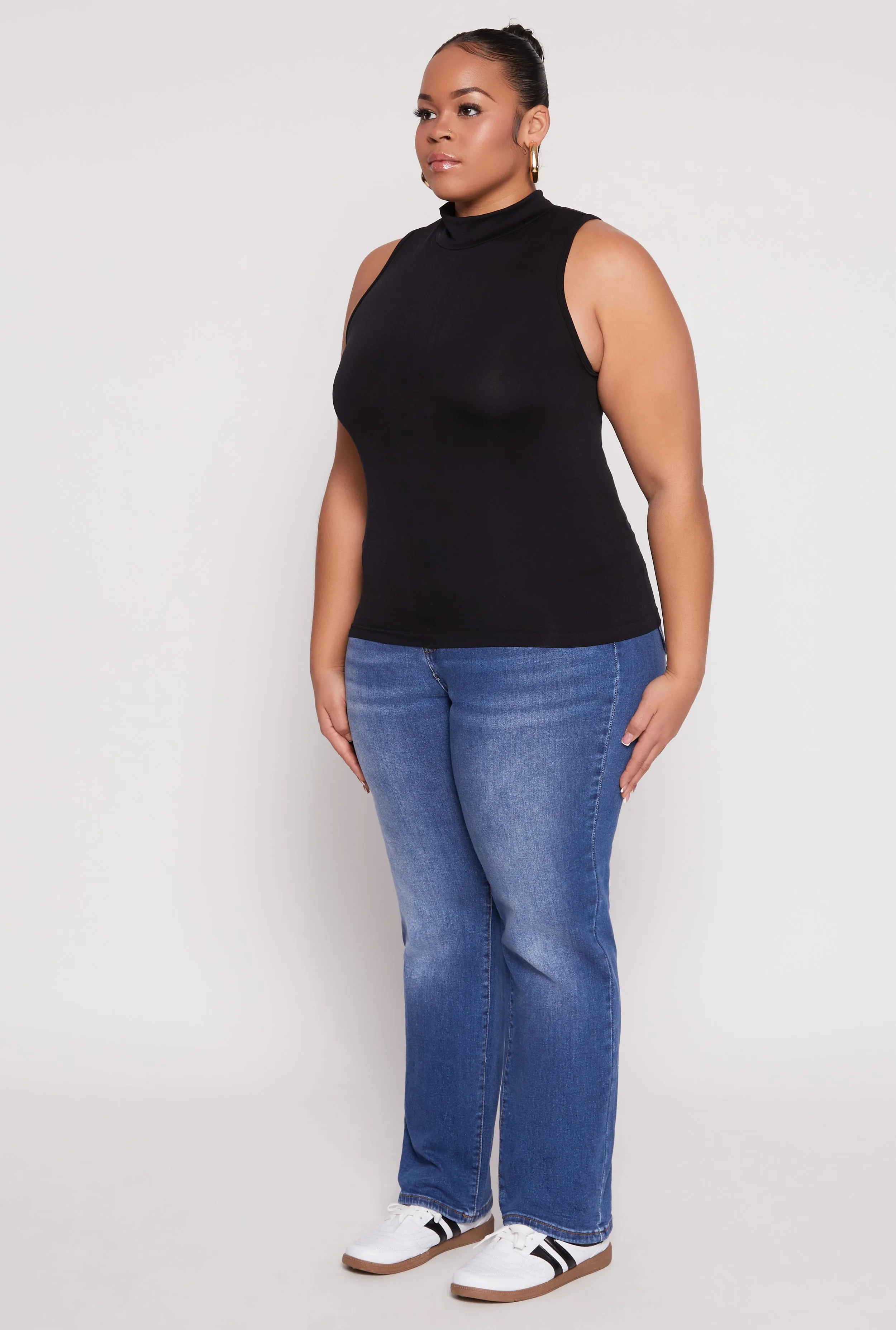 Plus Size Sleeveless Mock Neck Top sold by Rainbow product image thumbnail 3