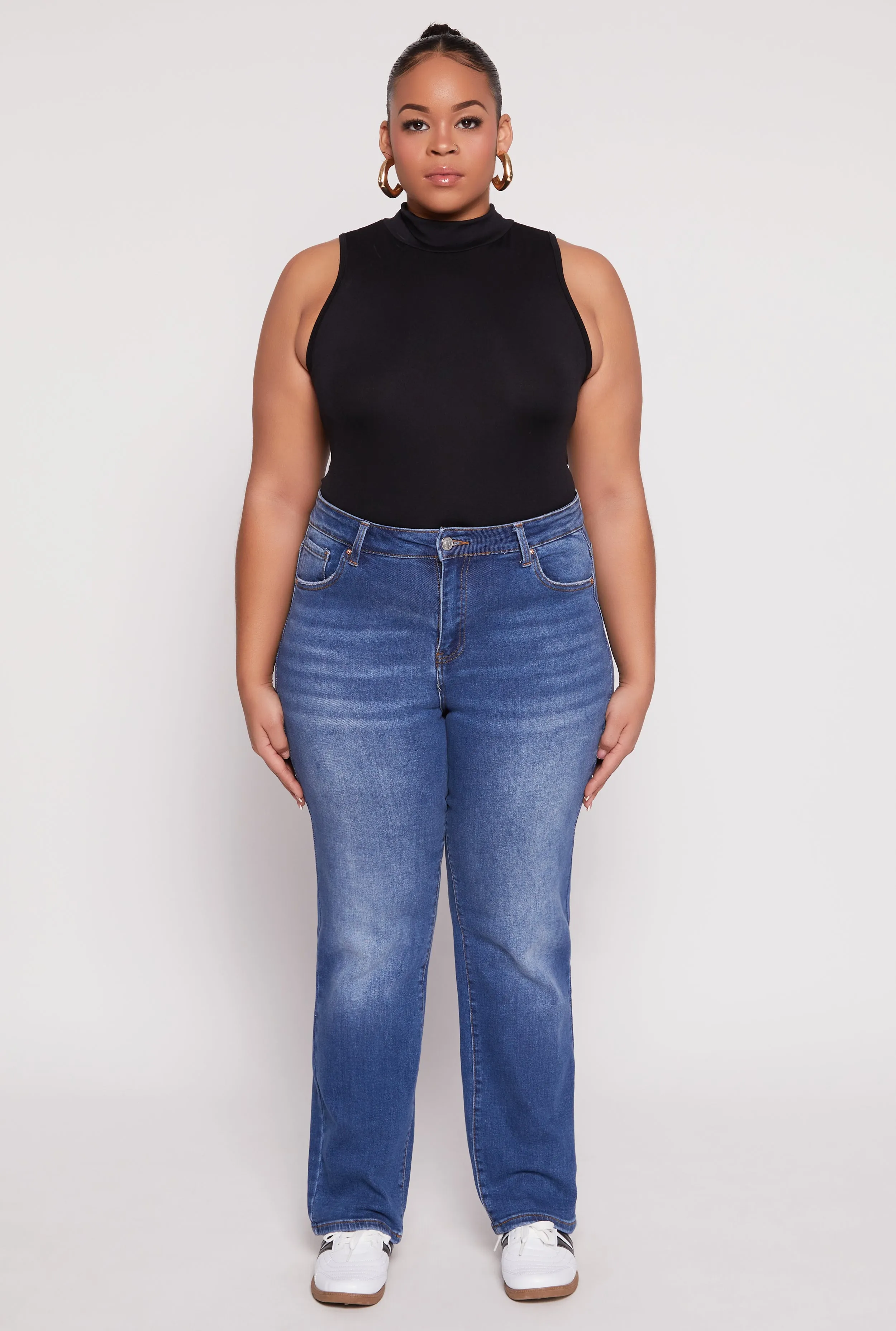 Plus Size Sleeveless Mock Neck Top sold by Rainbow