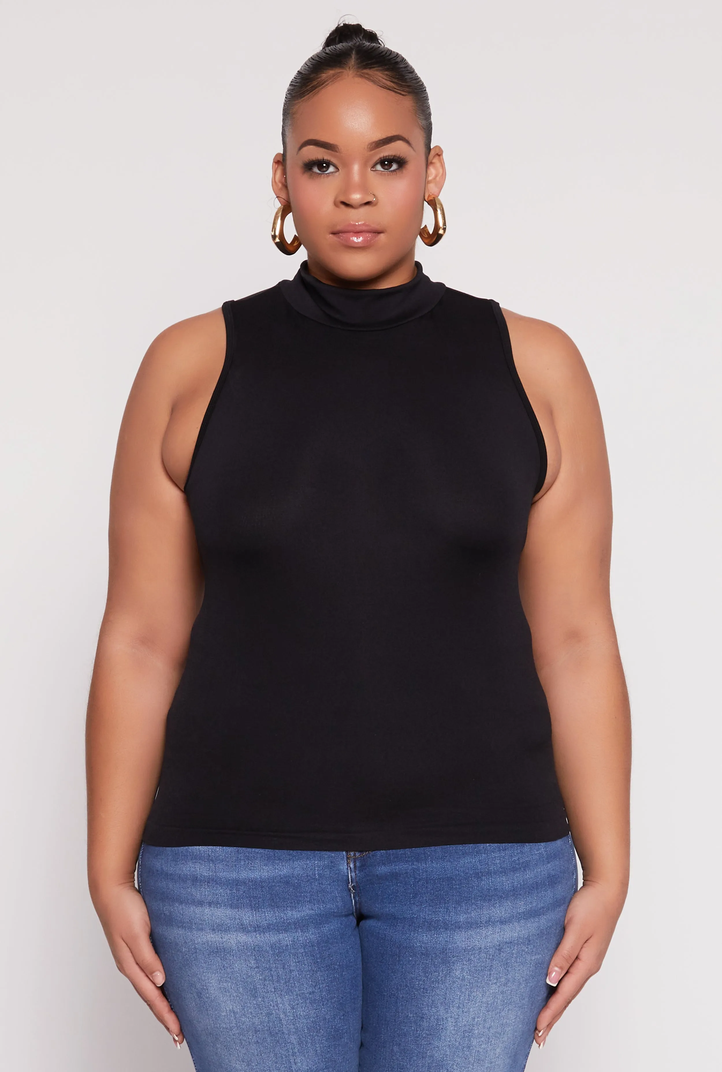 Plus Size Sleeveless Mock Neck Top sold by Rainbow product image thumbnail 2