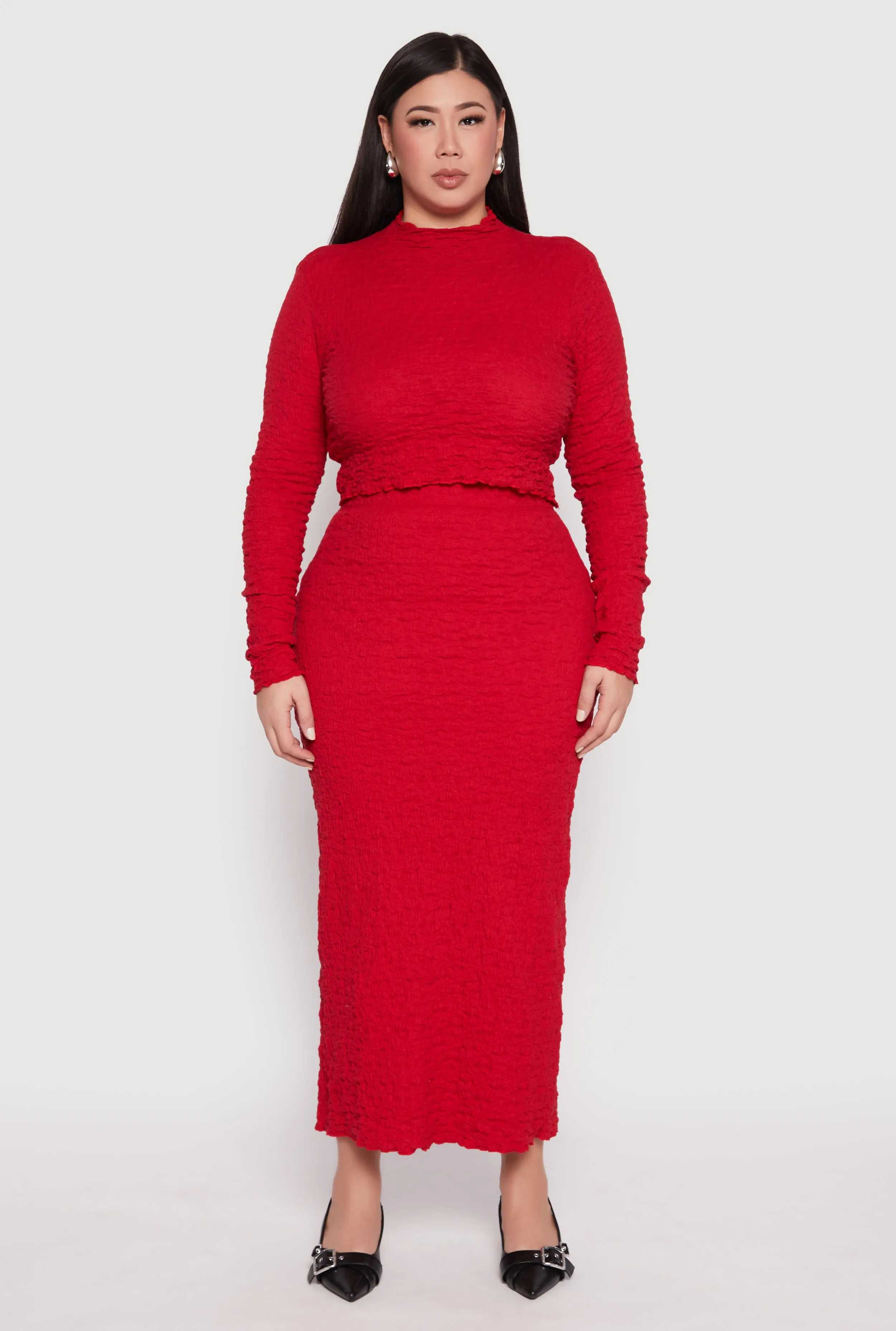 Plus Size Almost Famous Textured Knit Maxi Skirt sold by Rainbow