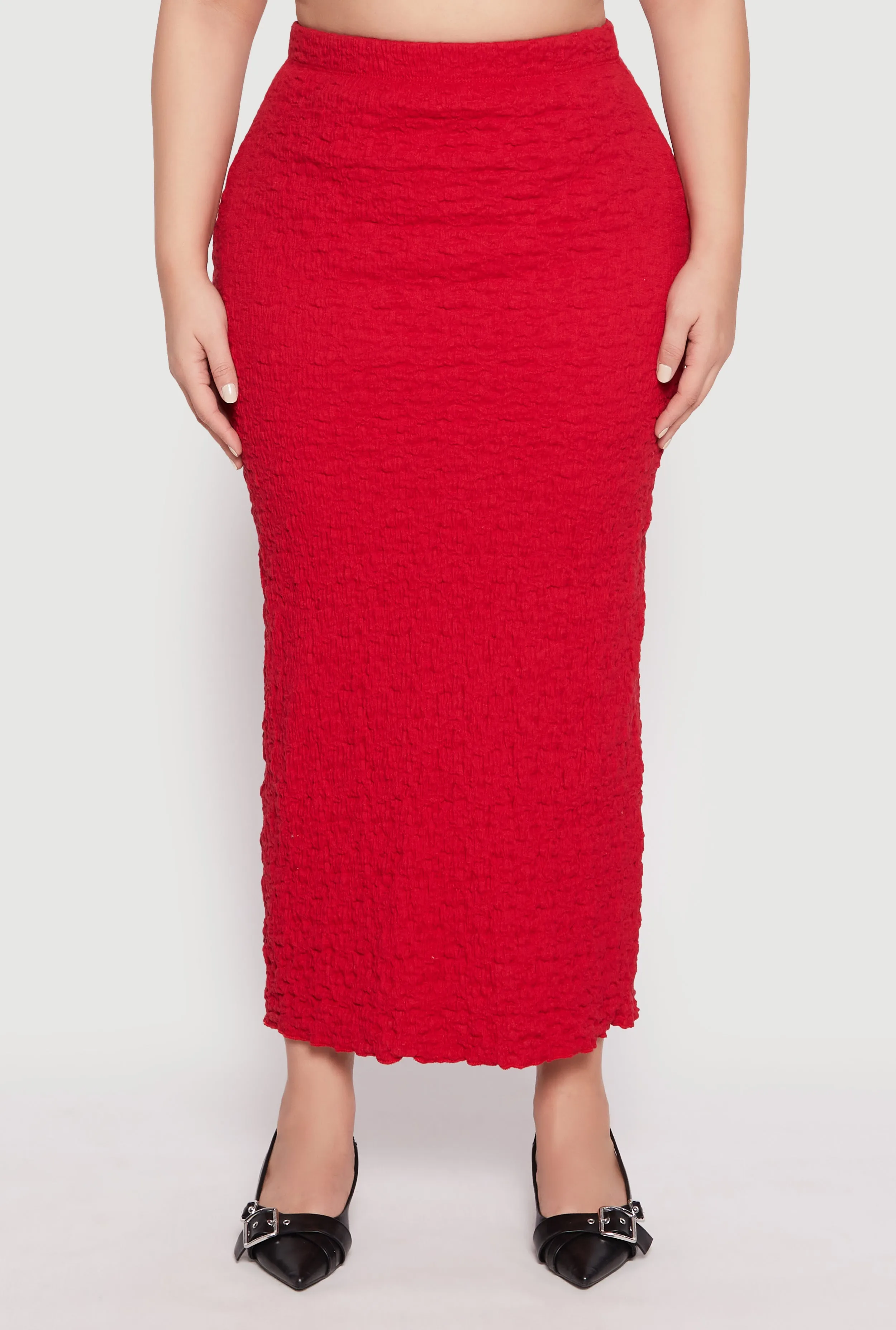 Plus Size Almost Famous Textured Knit Maxi Skirt sold by Rainbow product image thumbnail 2