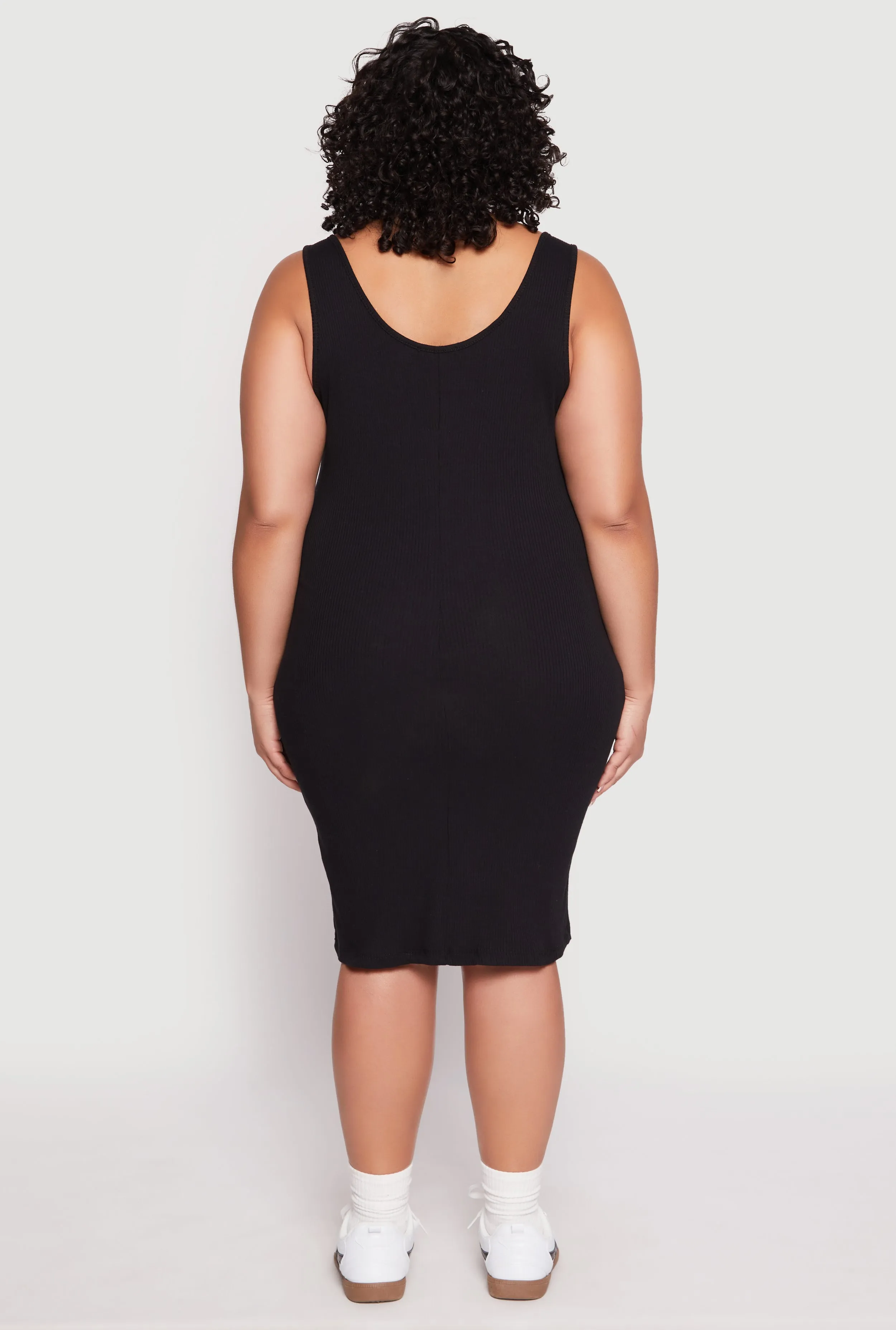 Plus Size Rib Knit Scoop Neck Tank Dress sold by Rainbow product image thumbnail 3