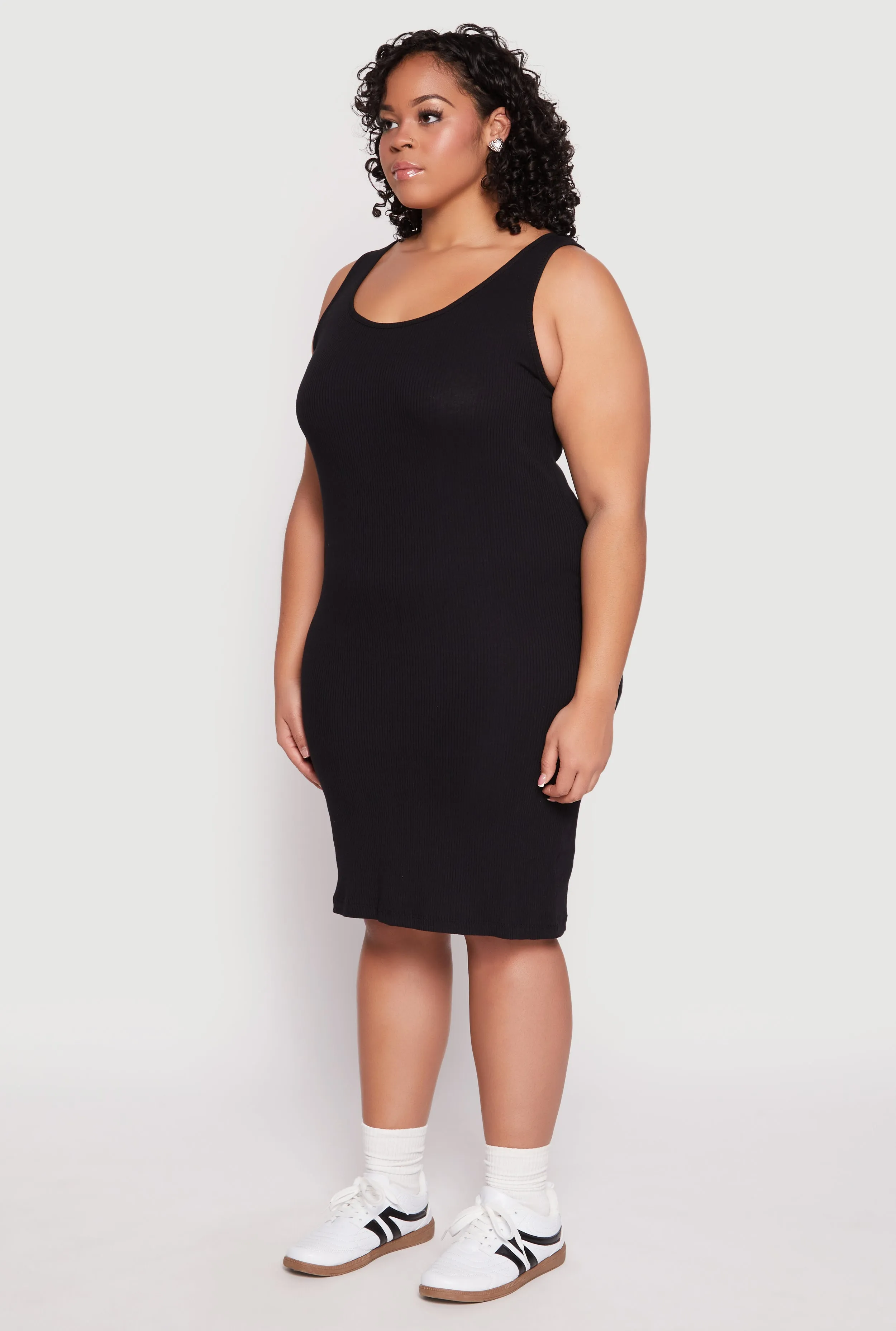 Plus Size Rib Knit Scoop Neck Tank Dress sold by Rainbow product image thumbnail 2
