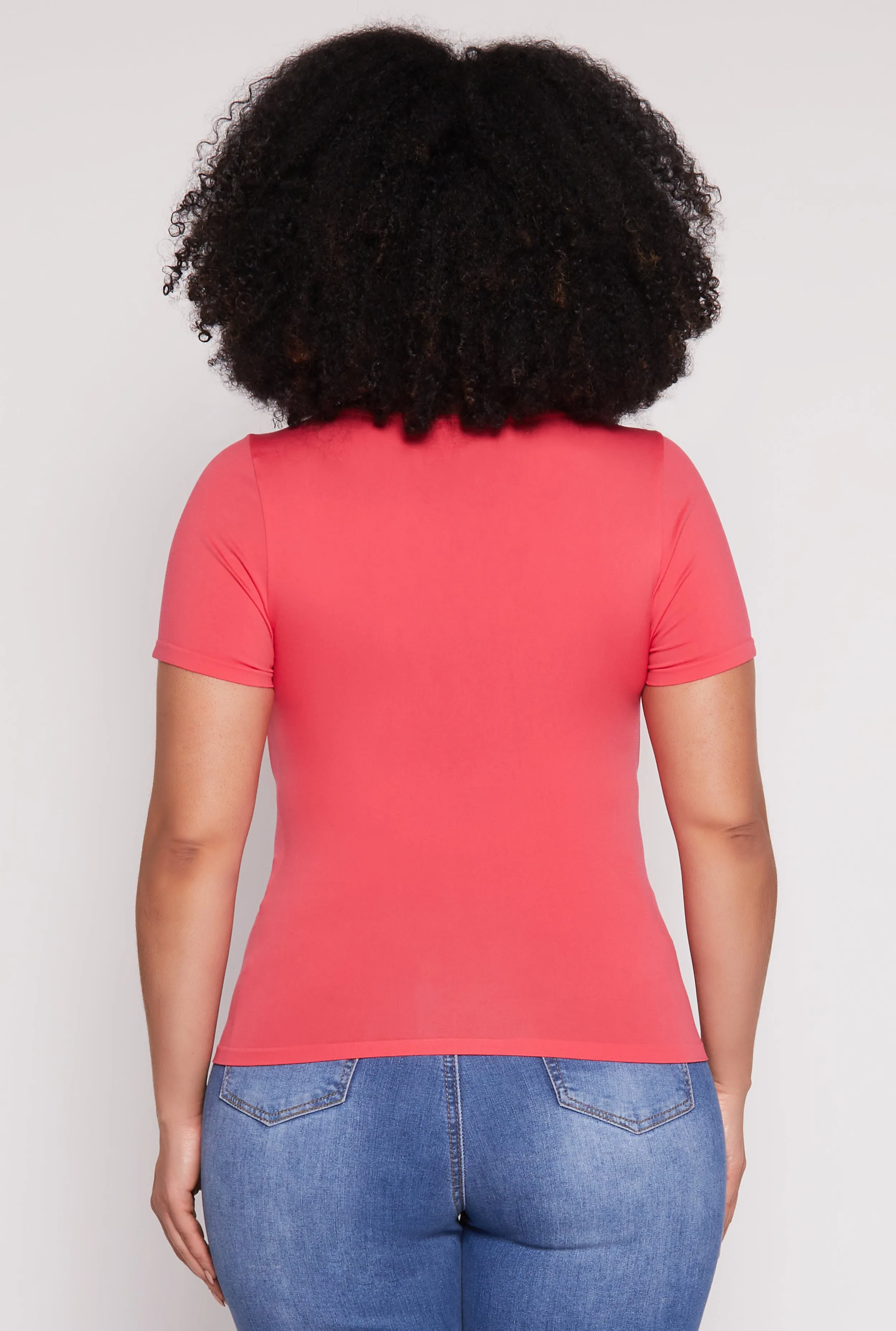 Plus Size Seamless Notch Neck Tee sold by Rainbow product image thumbnail 5