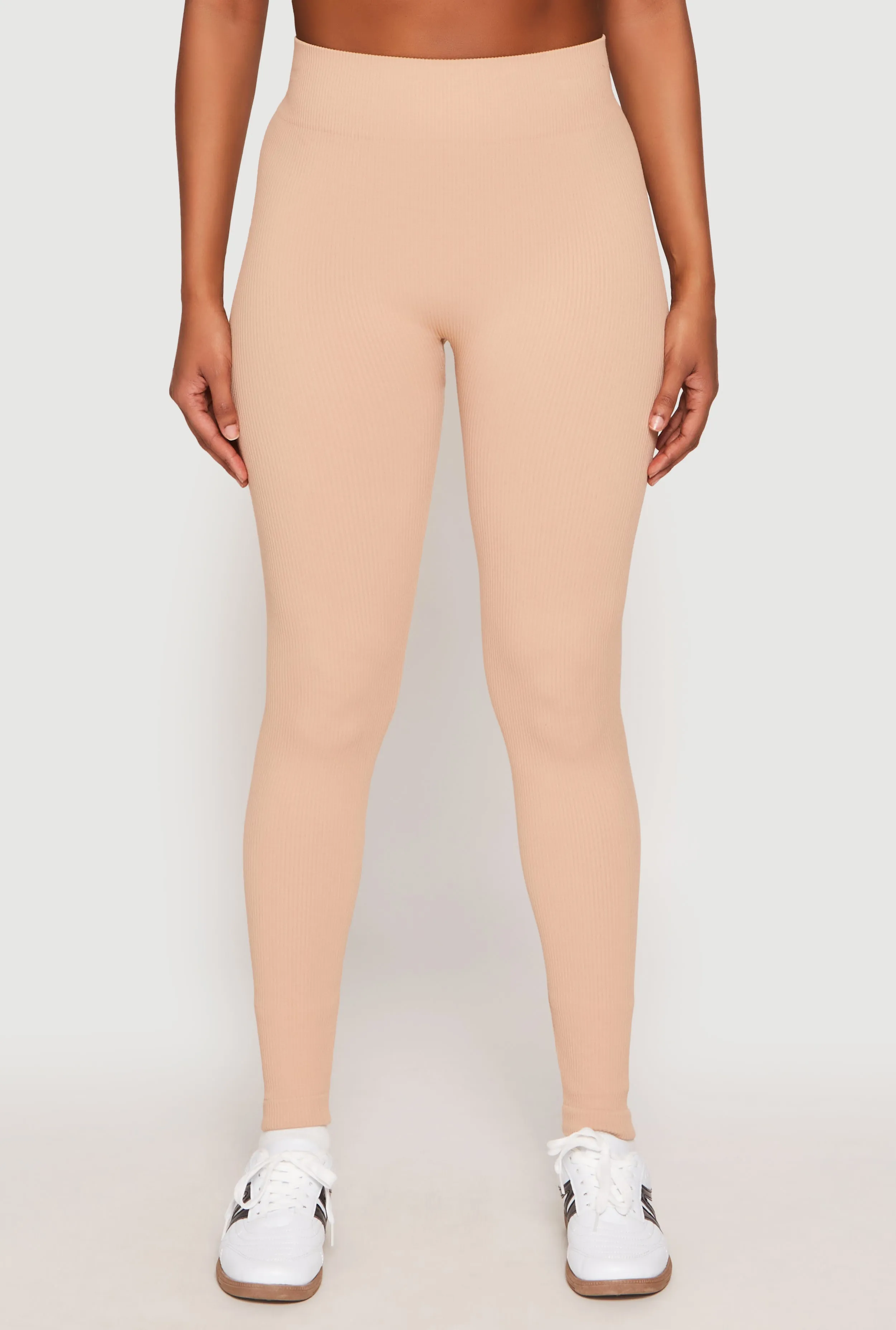 Seamless High Waisted Rib Knit Leggings sold by Rainbow product image thumbnail 2