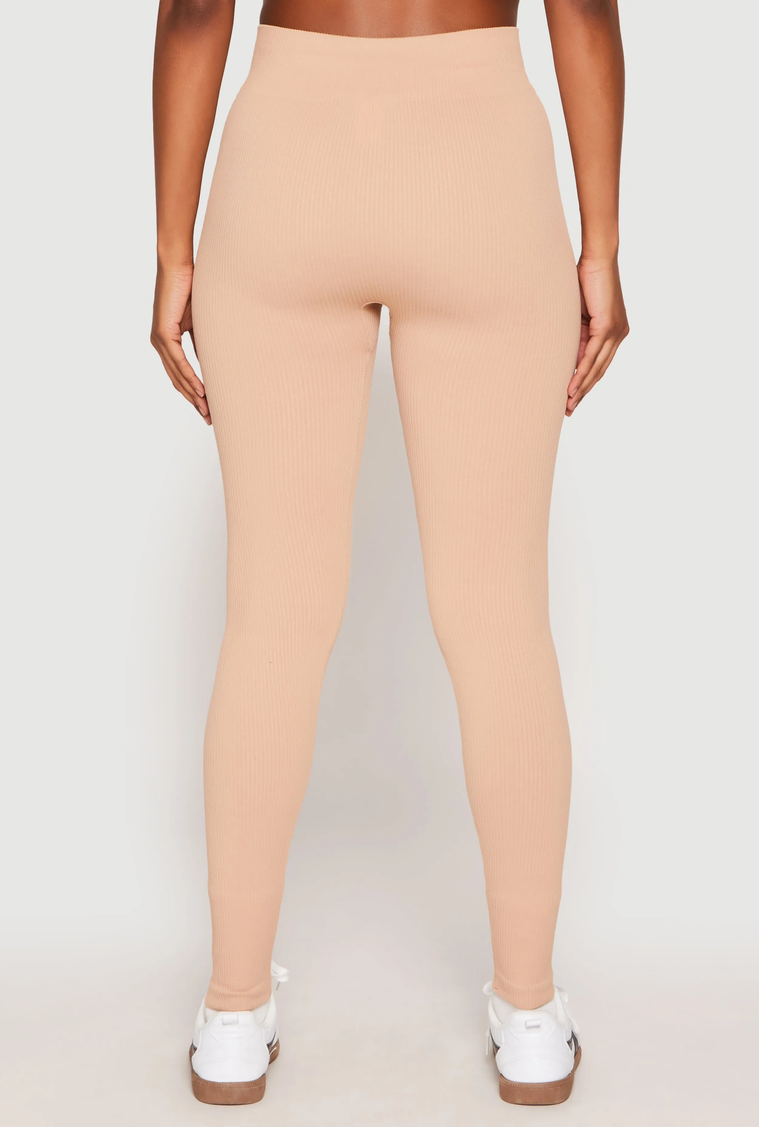 Seamless High Waisted Rib Knit Leggings sold by Rainbow product image thumbnail 3