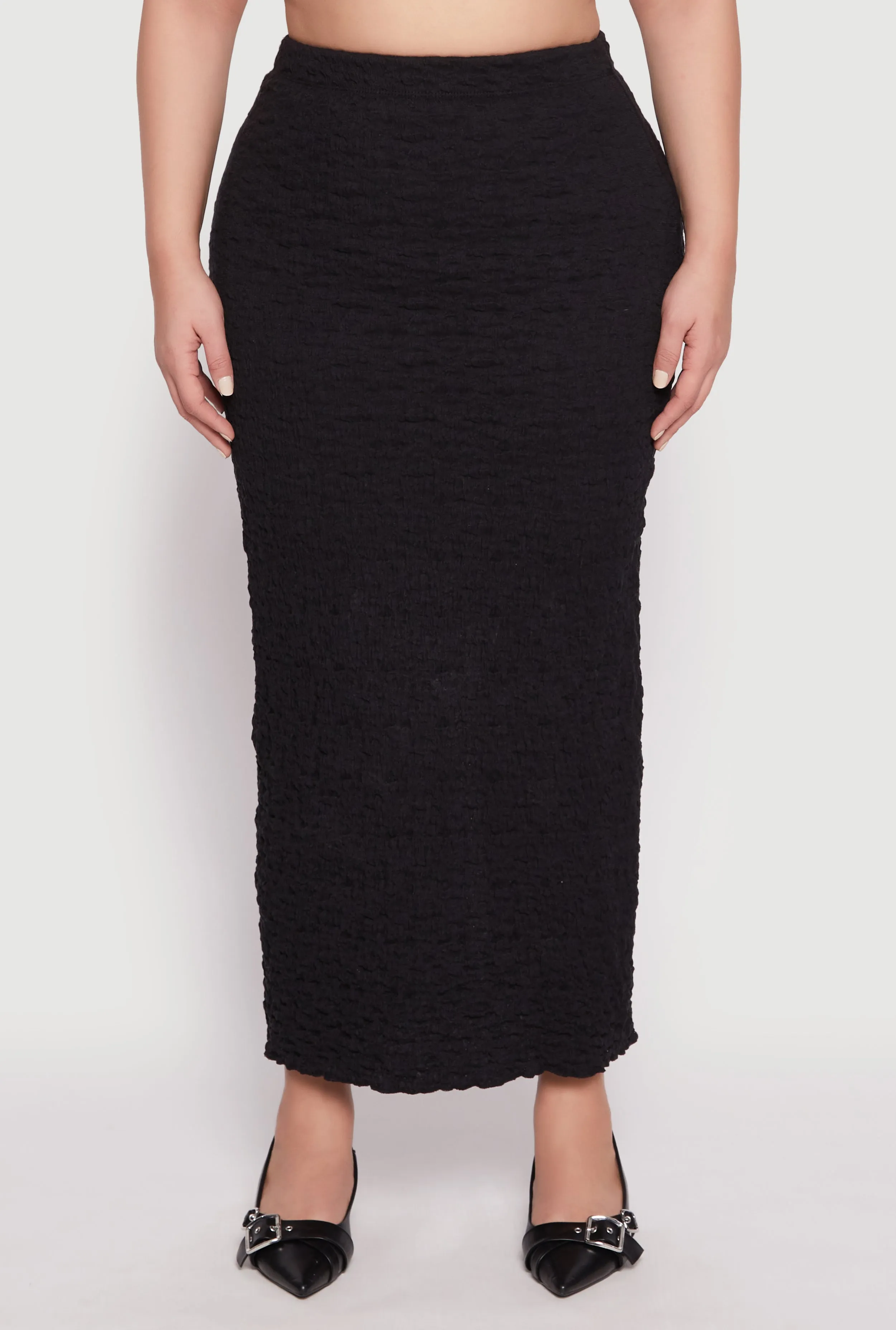 Plus Size Almost Famous Textured Knit Maxi Skirt sold by Rainbow product image thumbnail 2