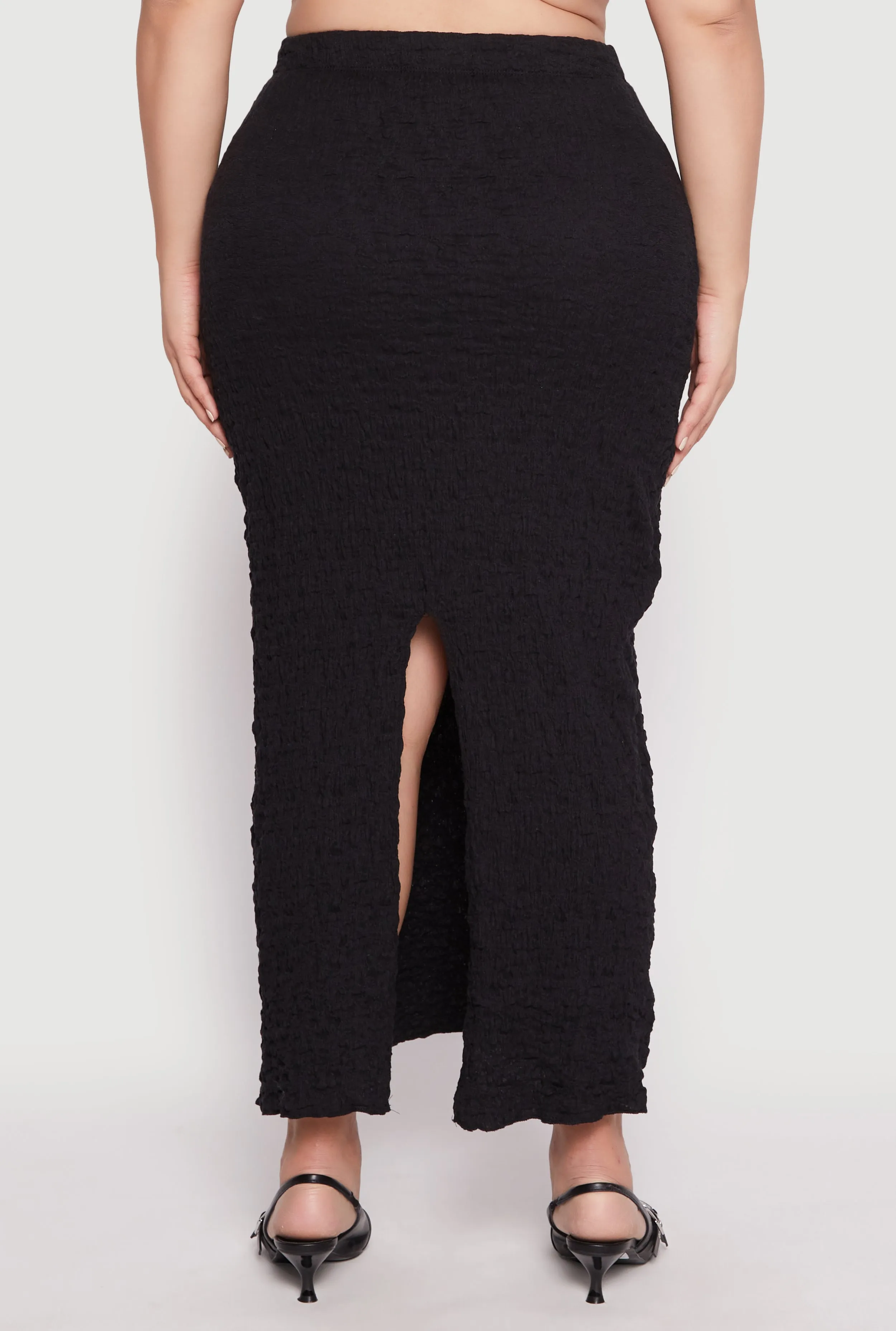 Plus Size Almost Famous Textured Knit Maxi Skirt sold by Rainbow product image thumbnail 3