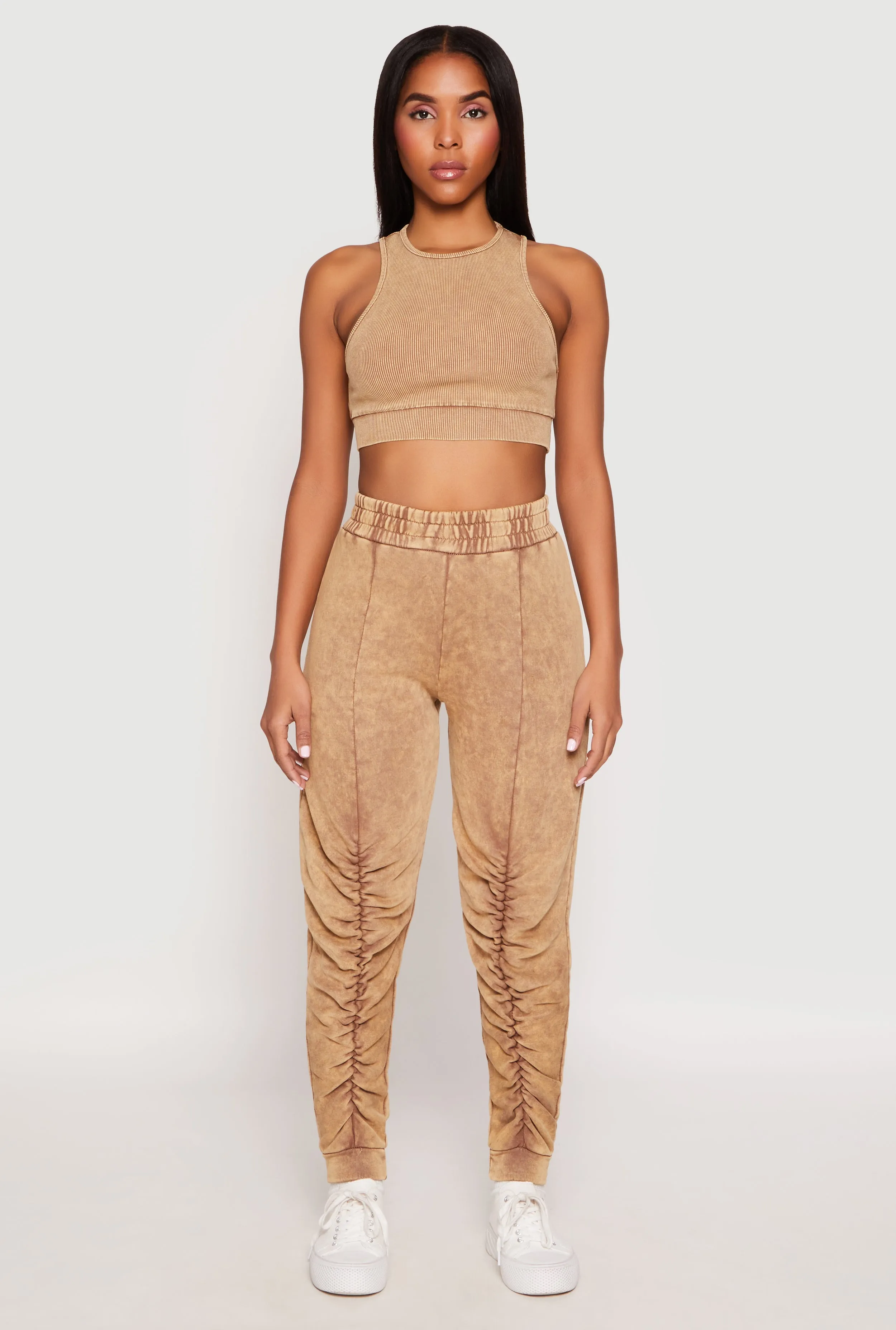 Ribbed Knit Acid Wash Racerback Crop Top sold by Rainbow product image thumbnail 2