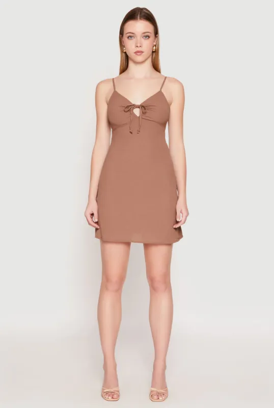 Tie Keyhole Mini Dress sold by Rainbow