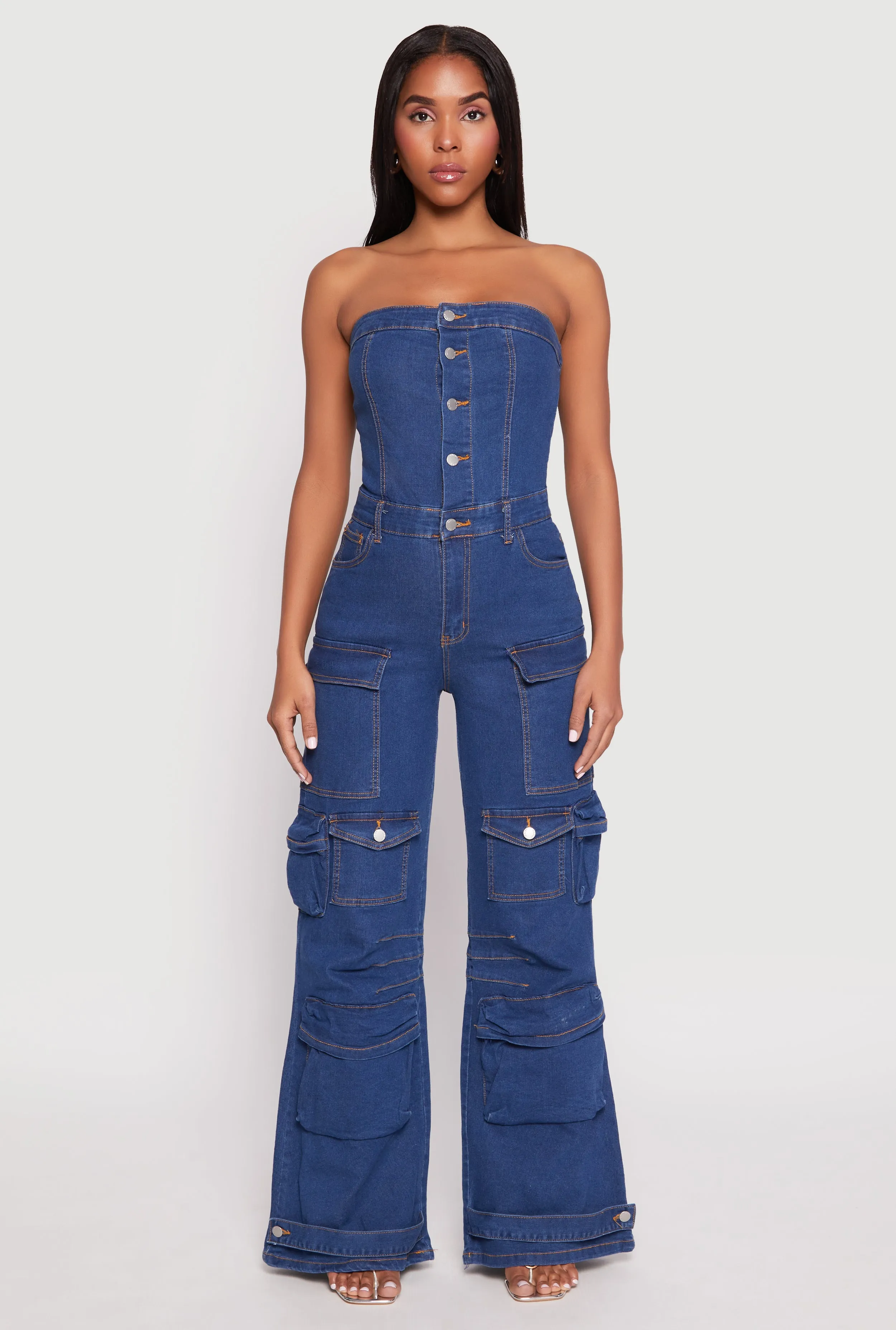 Daisy Denim Cargo Pocket Jumpsuit sold by Rainbow