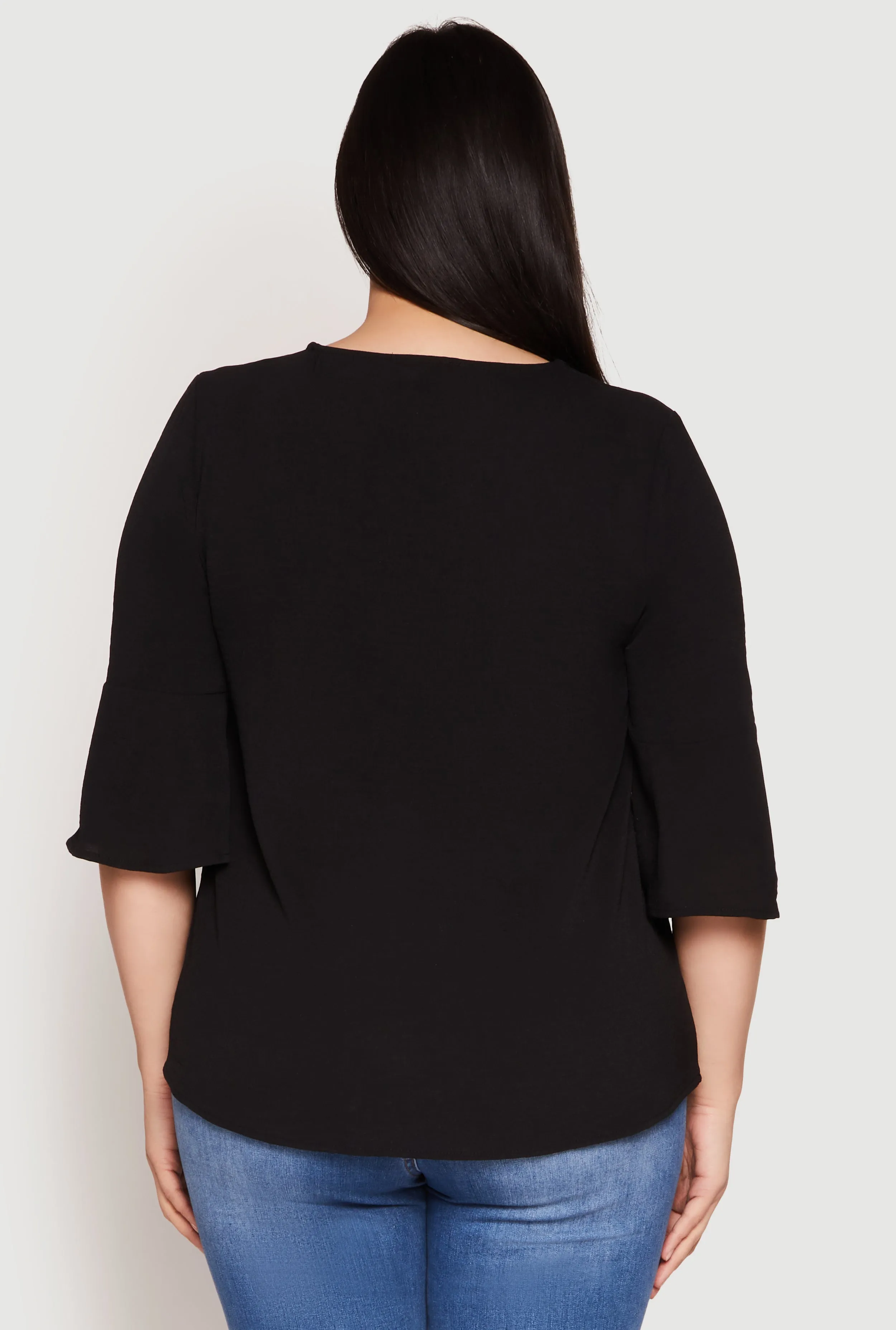 Plus Size Airy Quarter Bell Sleeve Blouse sold by Rainbow product image thumbnail 5