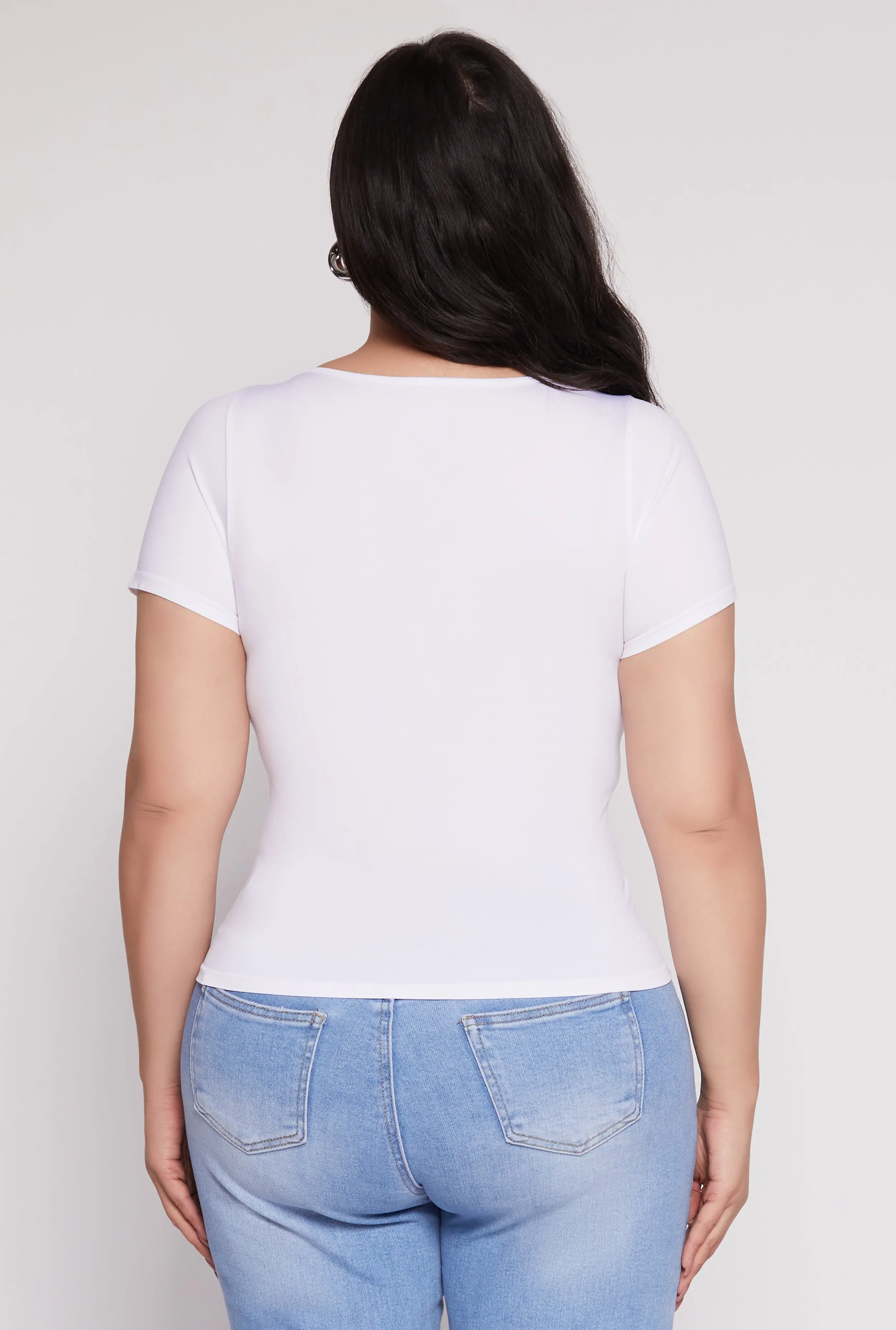 Plus Size Seamless Notch Neck Tee sold by Rainbow product image thumbnail 5