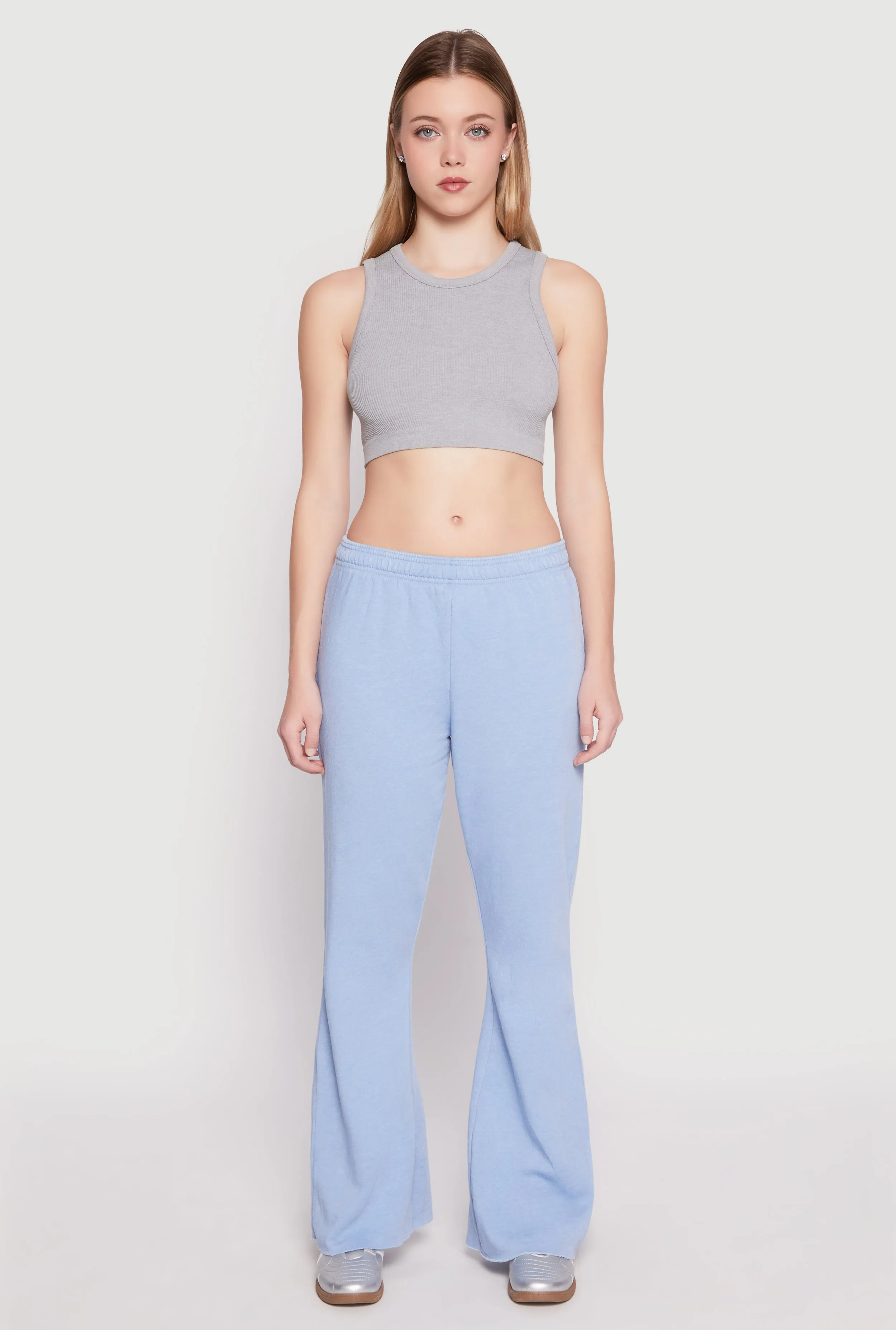 Brushed Knit Acid Wash Flare Sweatpants sold by Rainbow