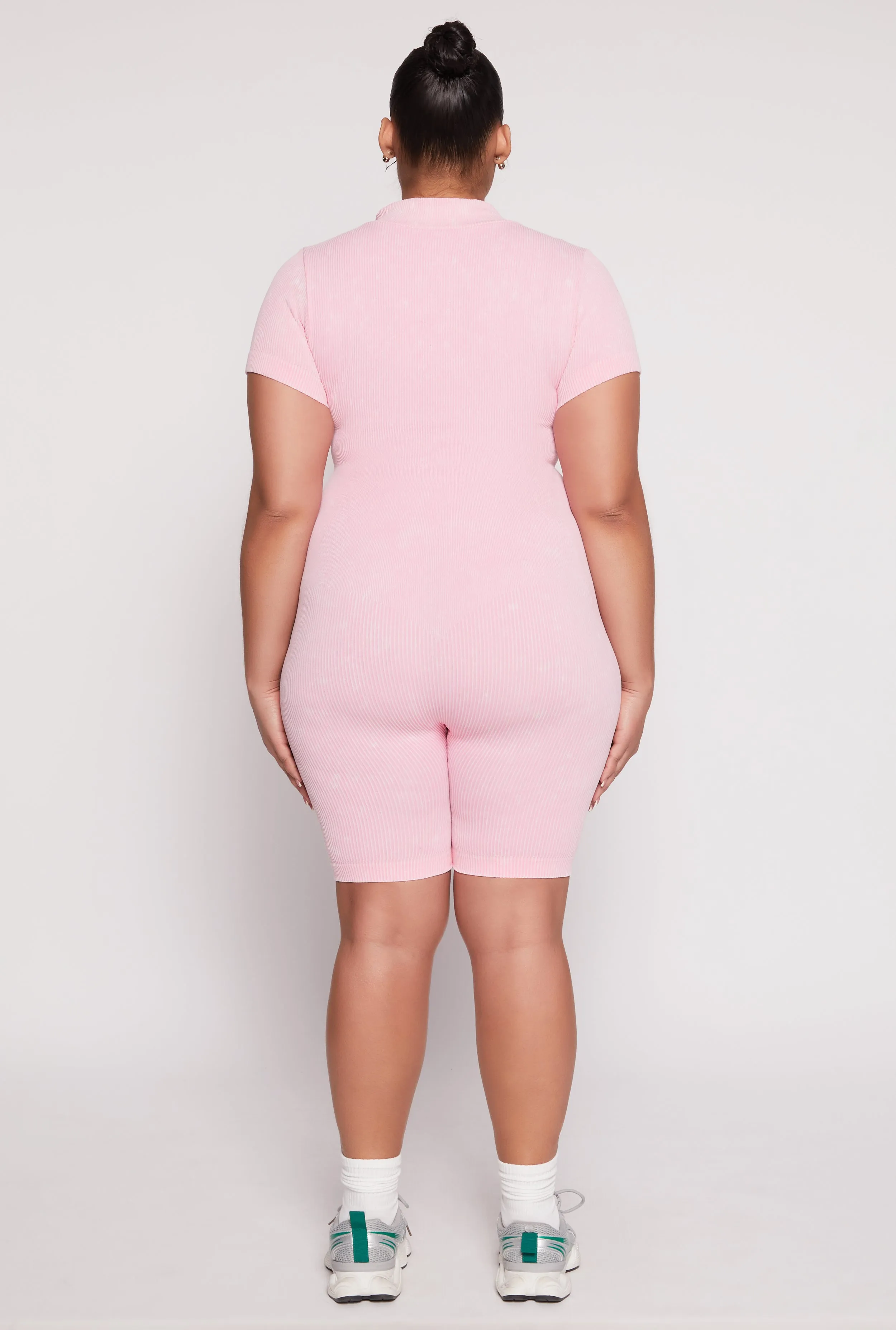 Plus Size Acid Wash Biker Romper sold by Rainbow product image thumbnail 3