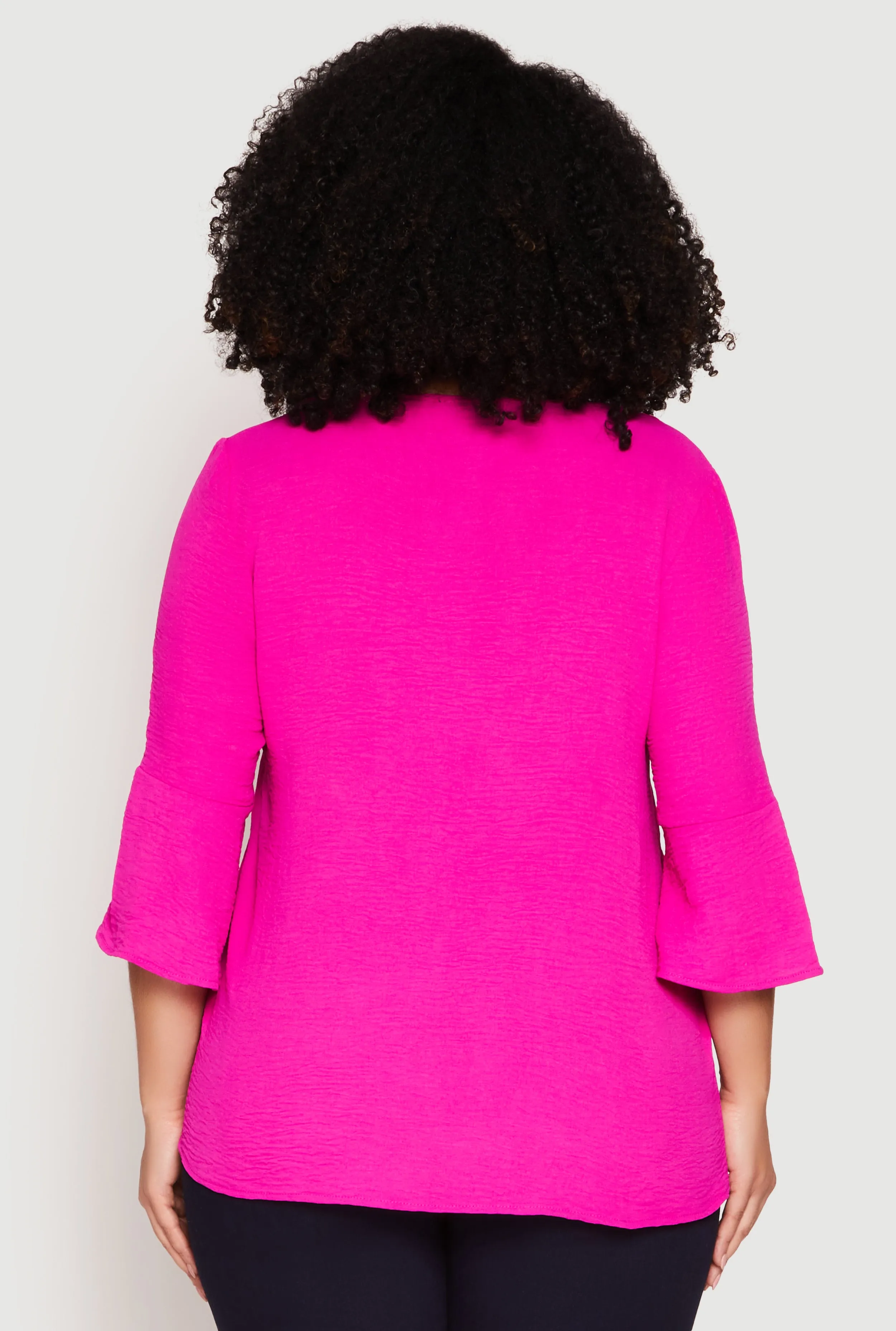 Plus Size Airy Quarter Bell Sleeve Blouse sold by Rainbow product image thumbnail 5