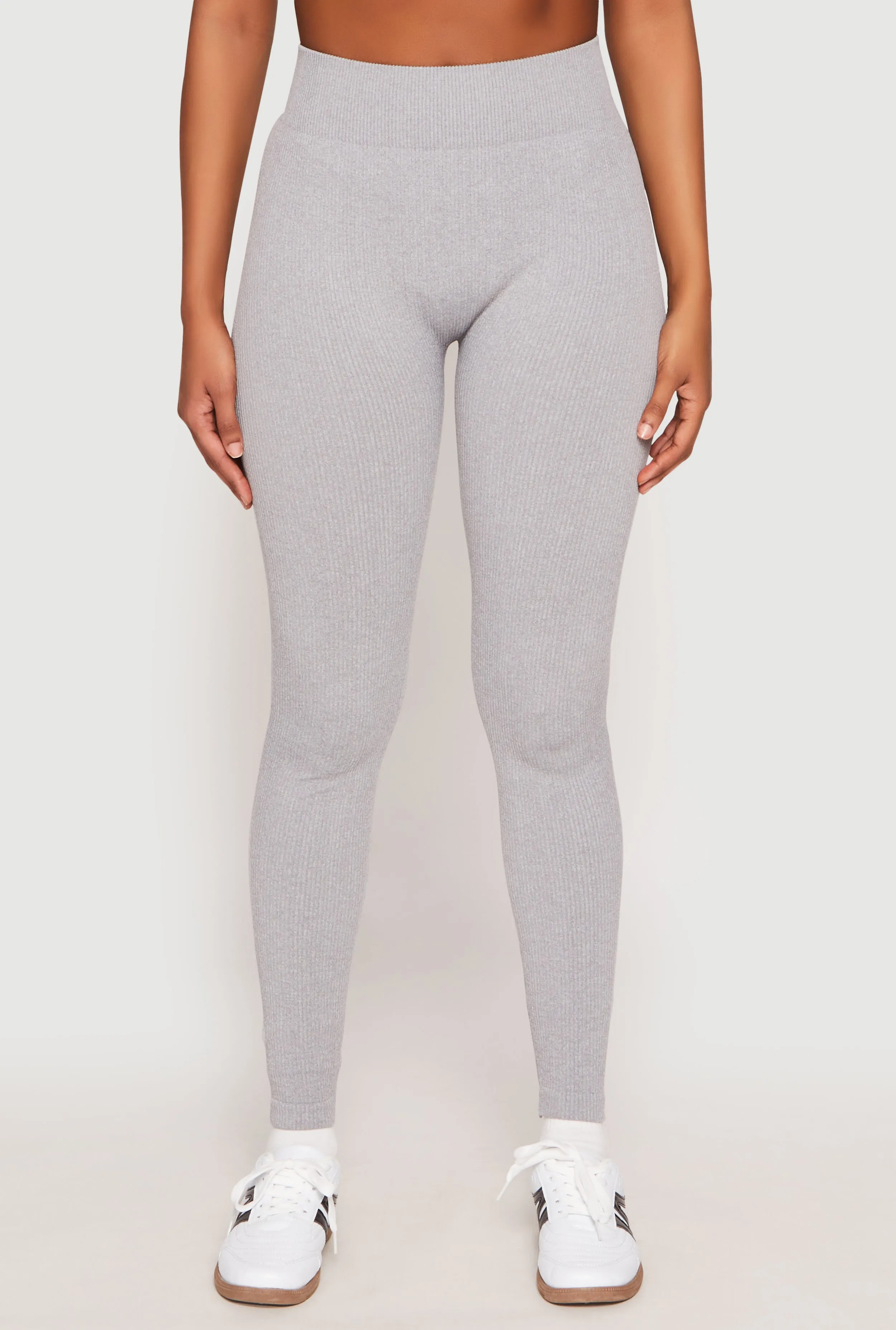 Seamless High Waisted Rib Knit Leggings sold by Rainbow product image thumbnail 2